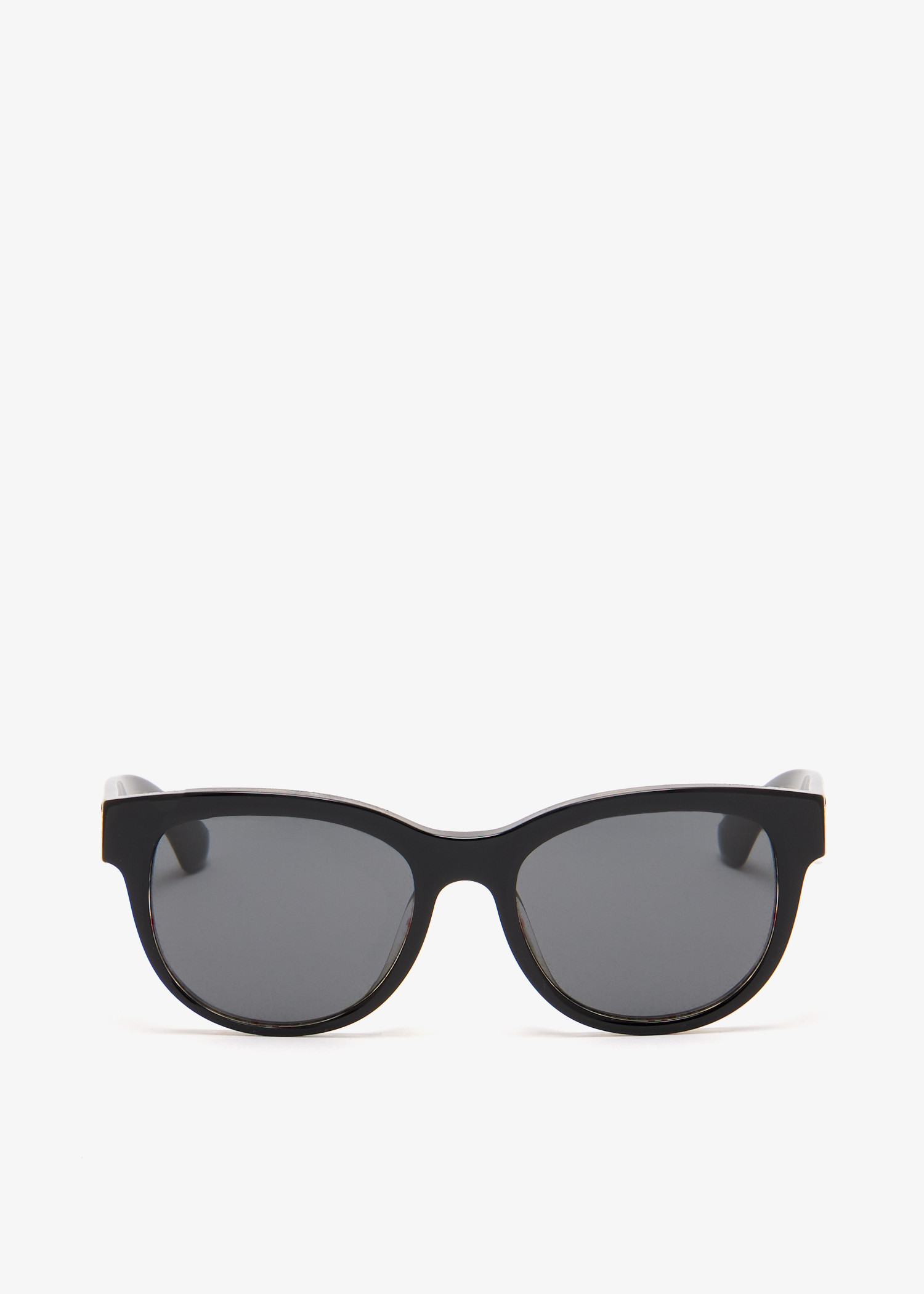 

Check round sunglasses, Black