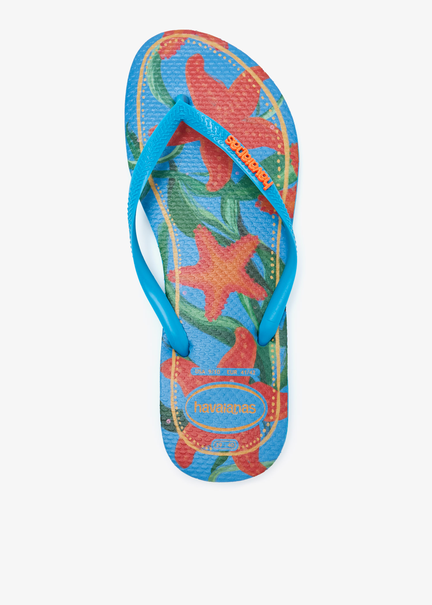 

Slim Tropical flip flops, Blue