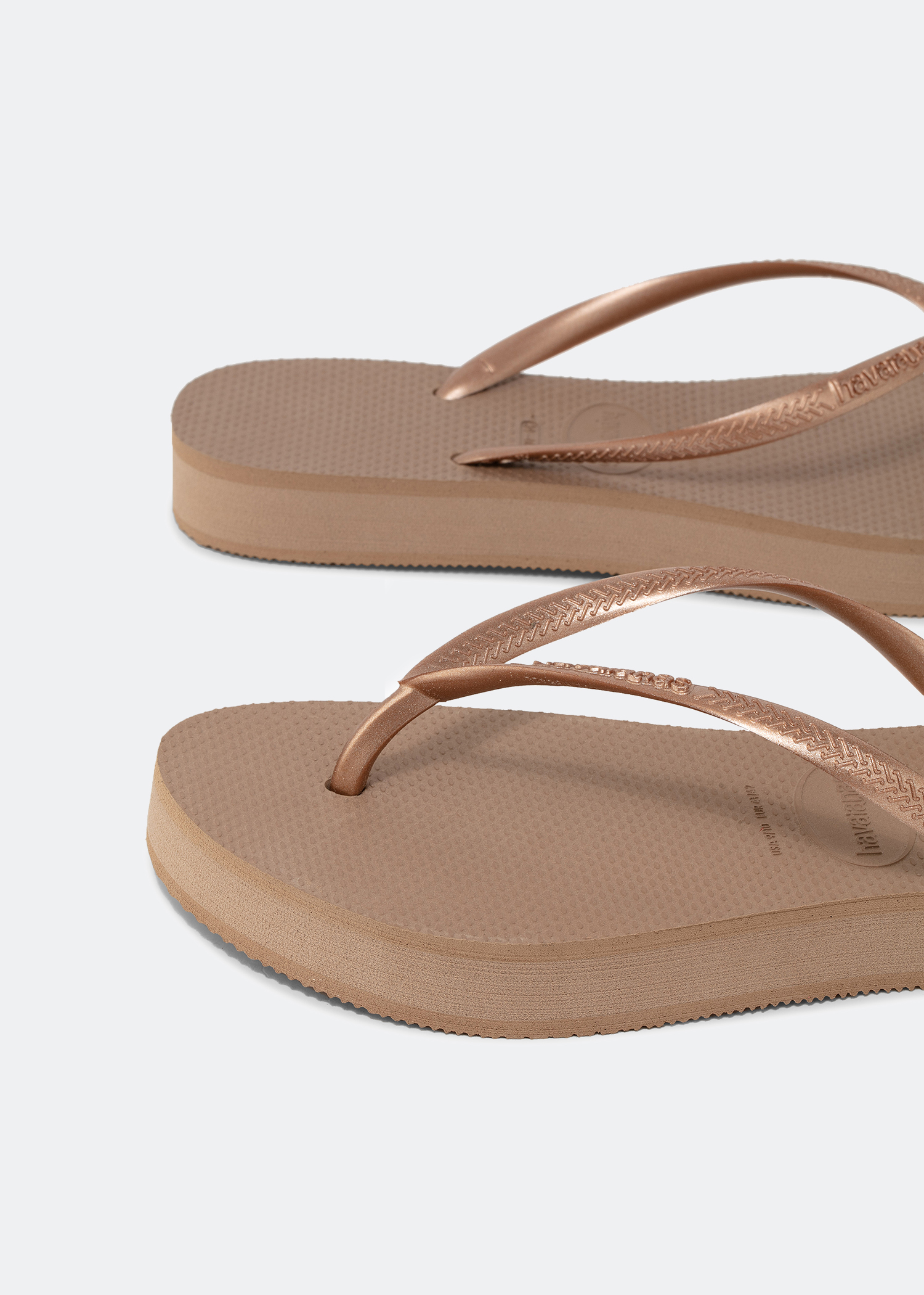

Slim flatform flip flops, Brown