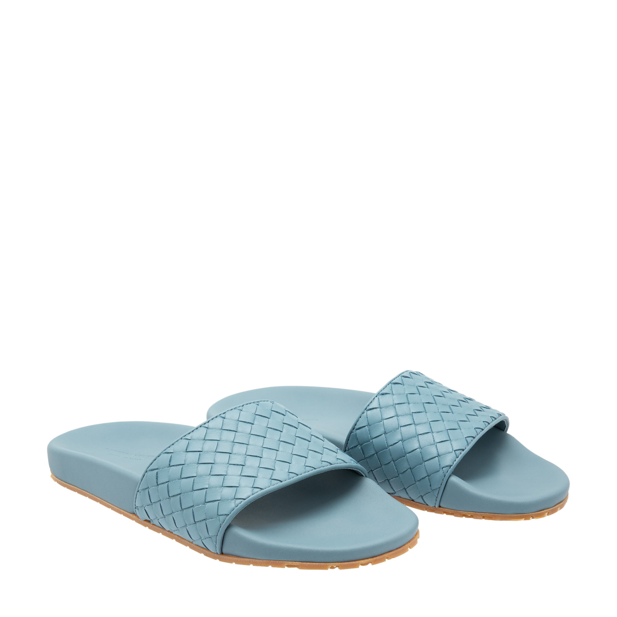 

Intrecciato leather slides, Blue