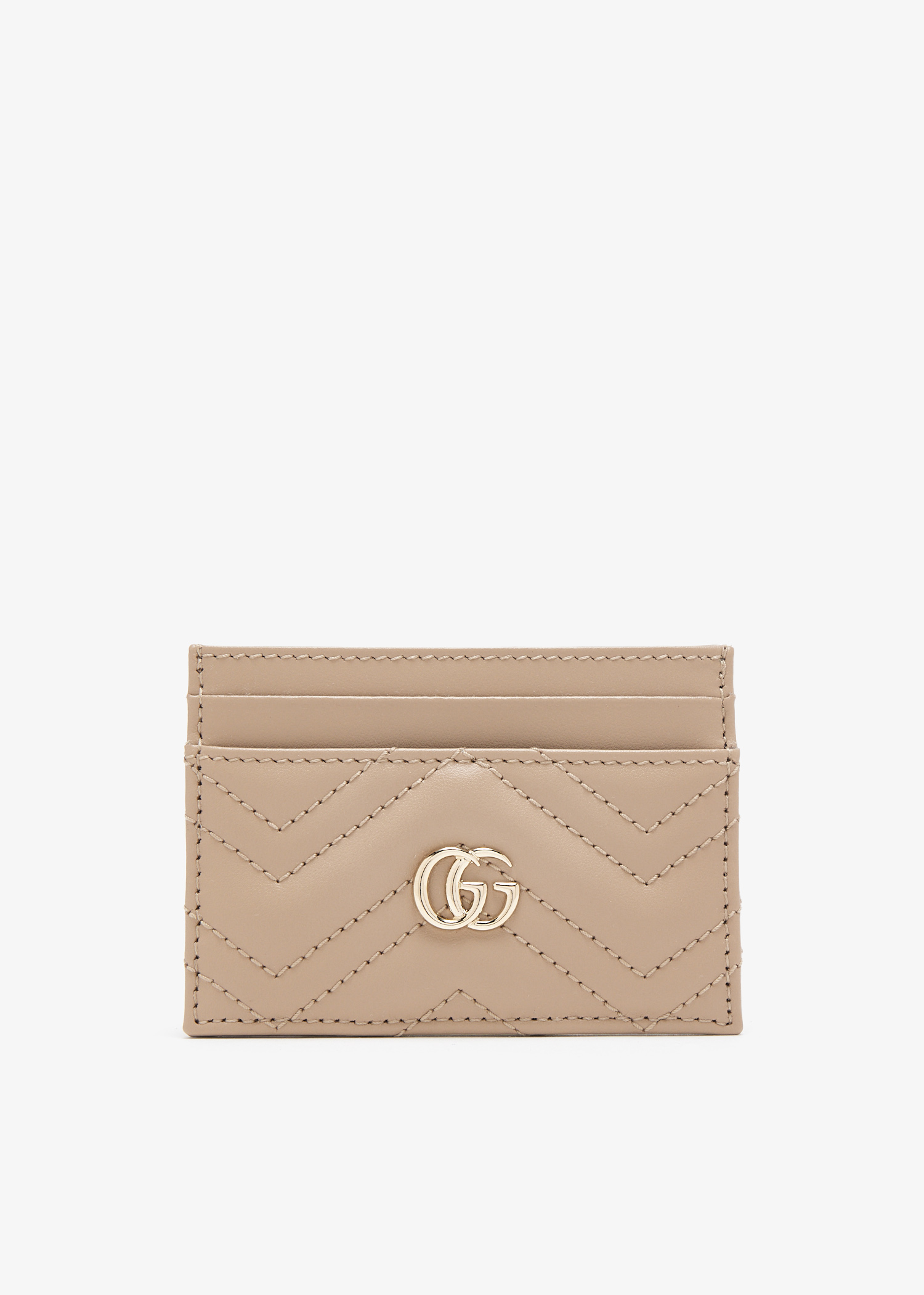 

GG Marmont card case, Taupe