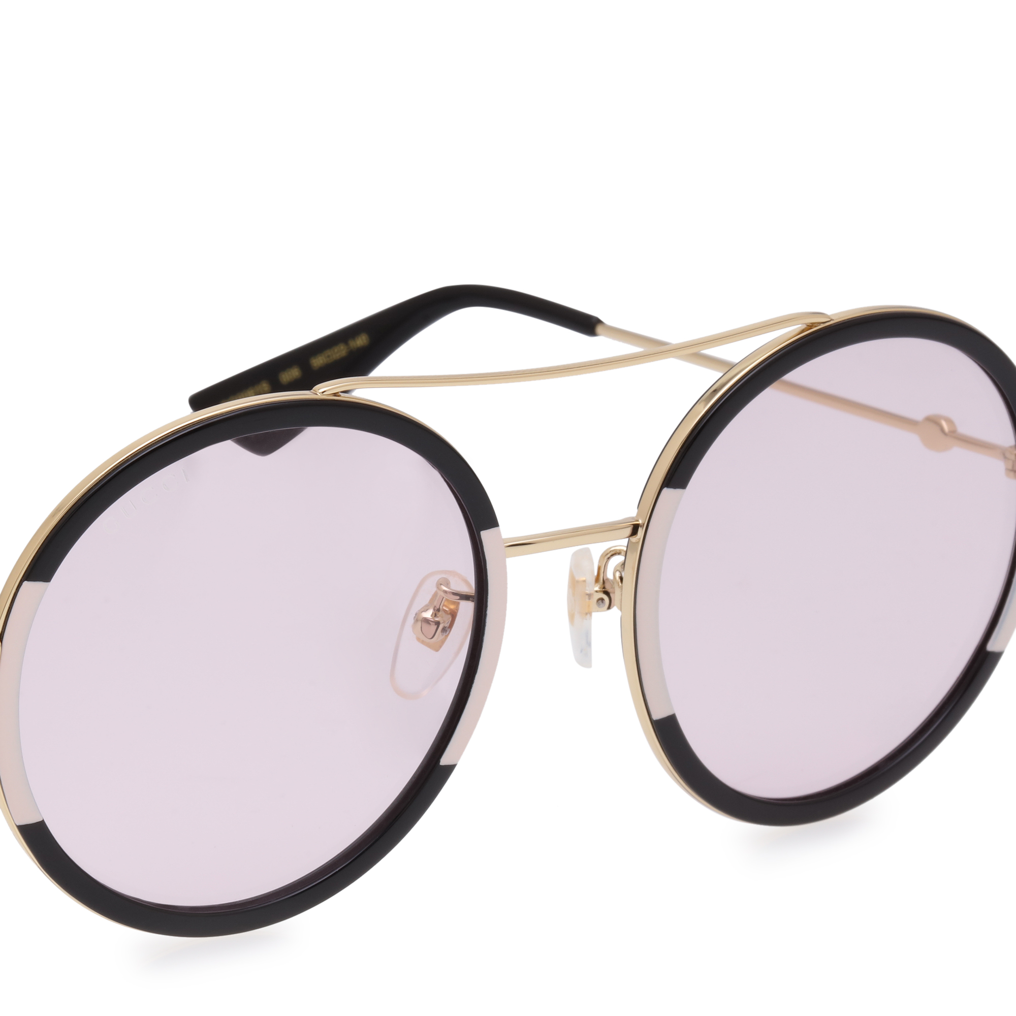 

Round-frame metal sunglasses, Black