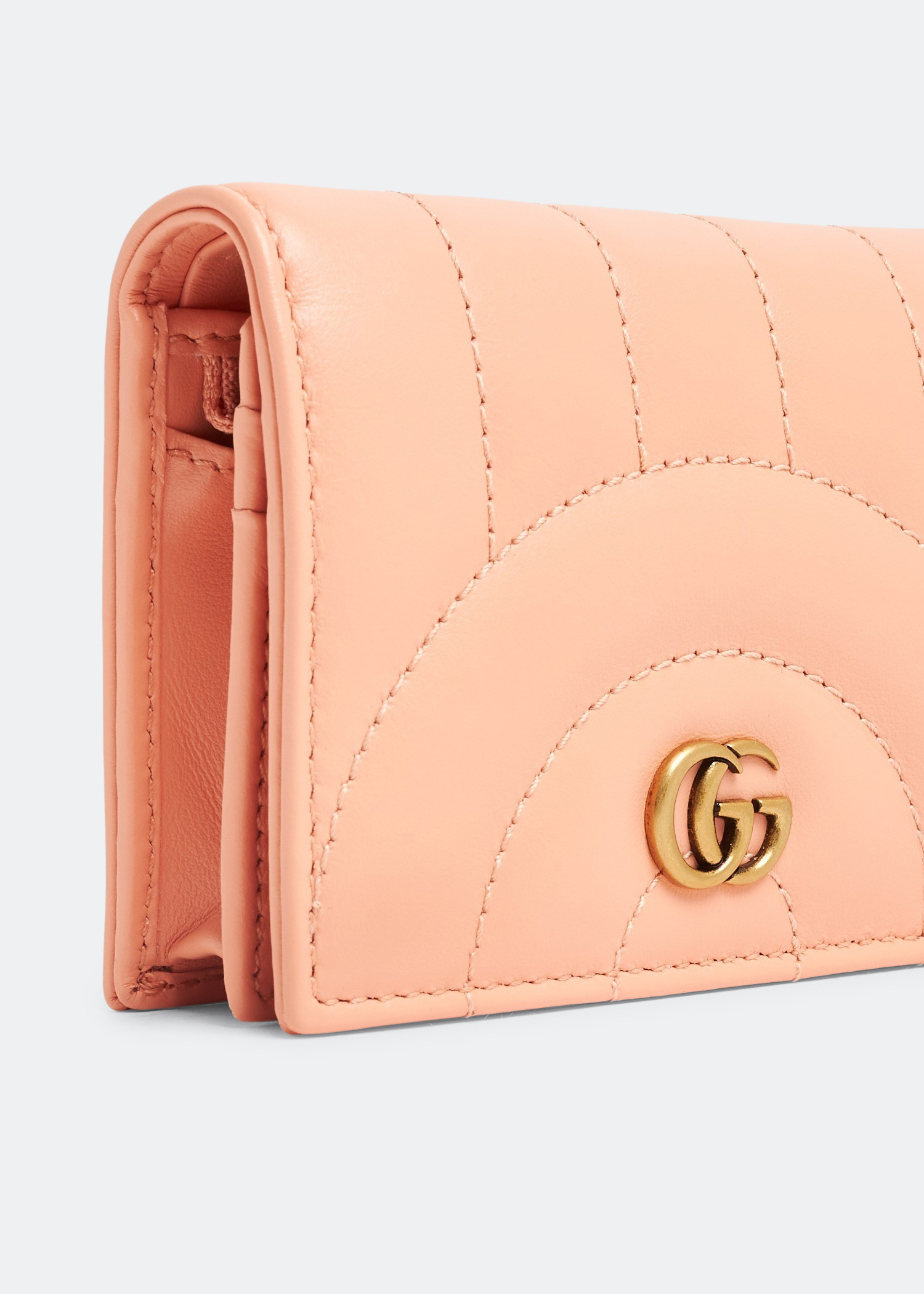 

GG Marmont matelassé card case wallet, Pink