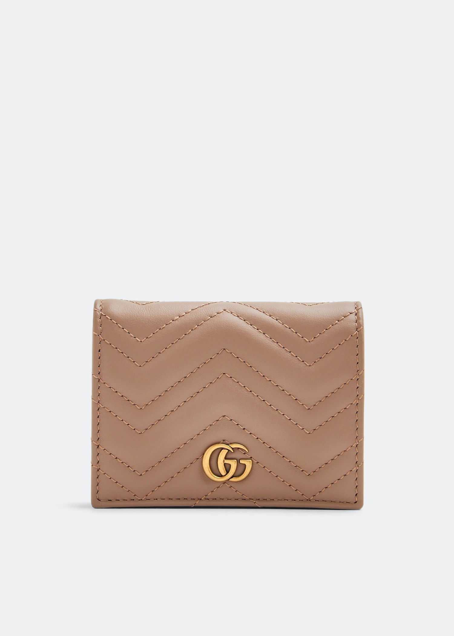

GG Marmont card case wallet, Beige