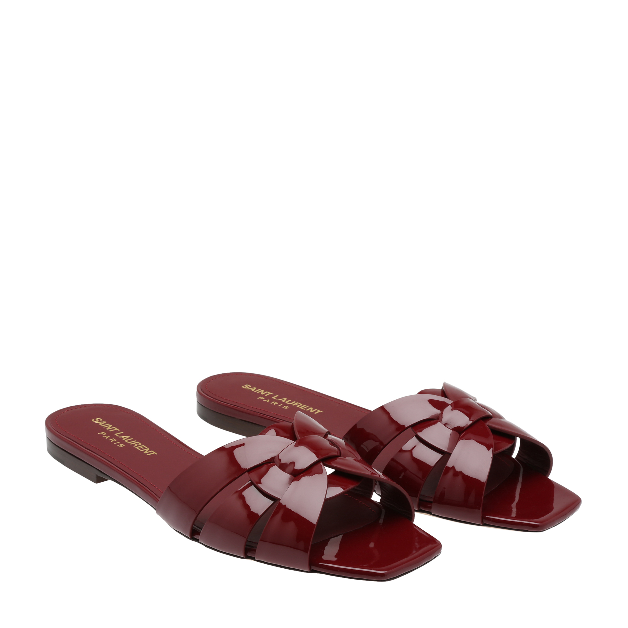 

Tribute leather flat sandals, Burgundy