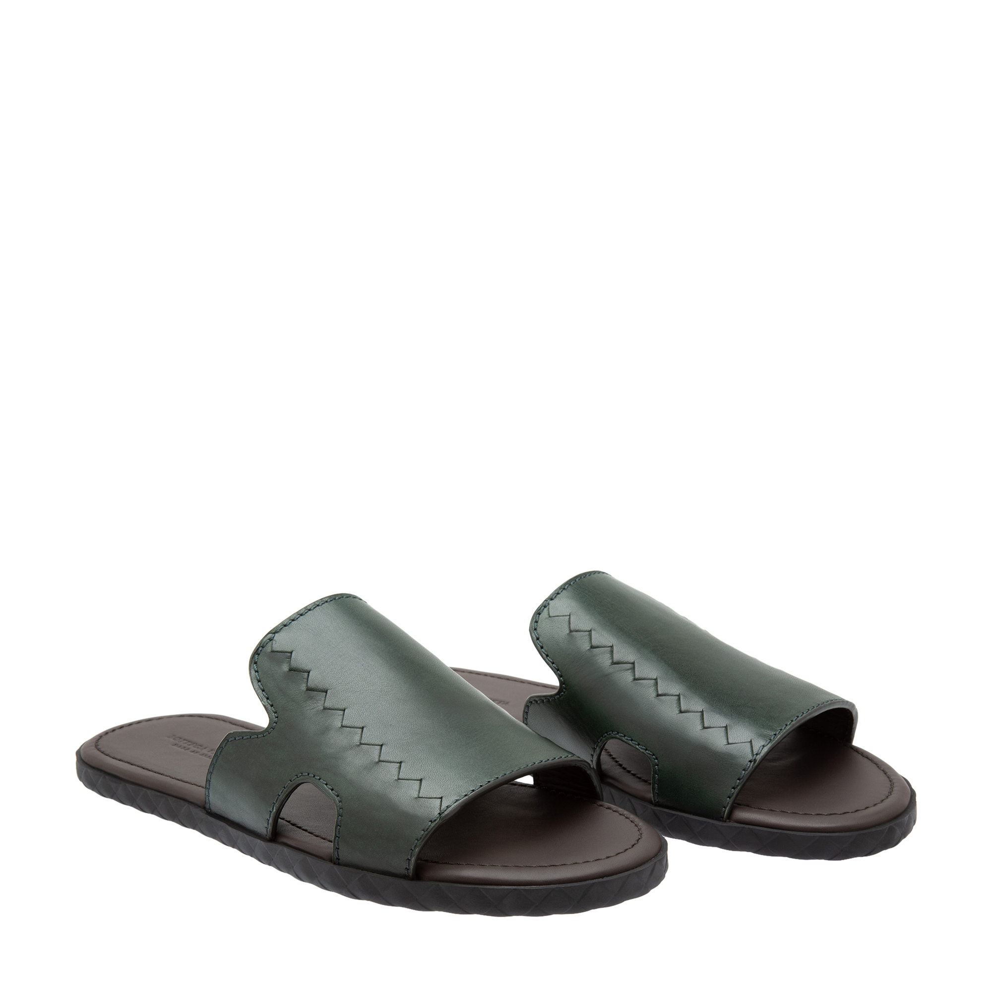 

Plage leather slides, Green
