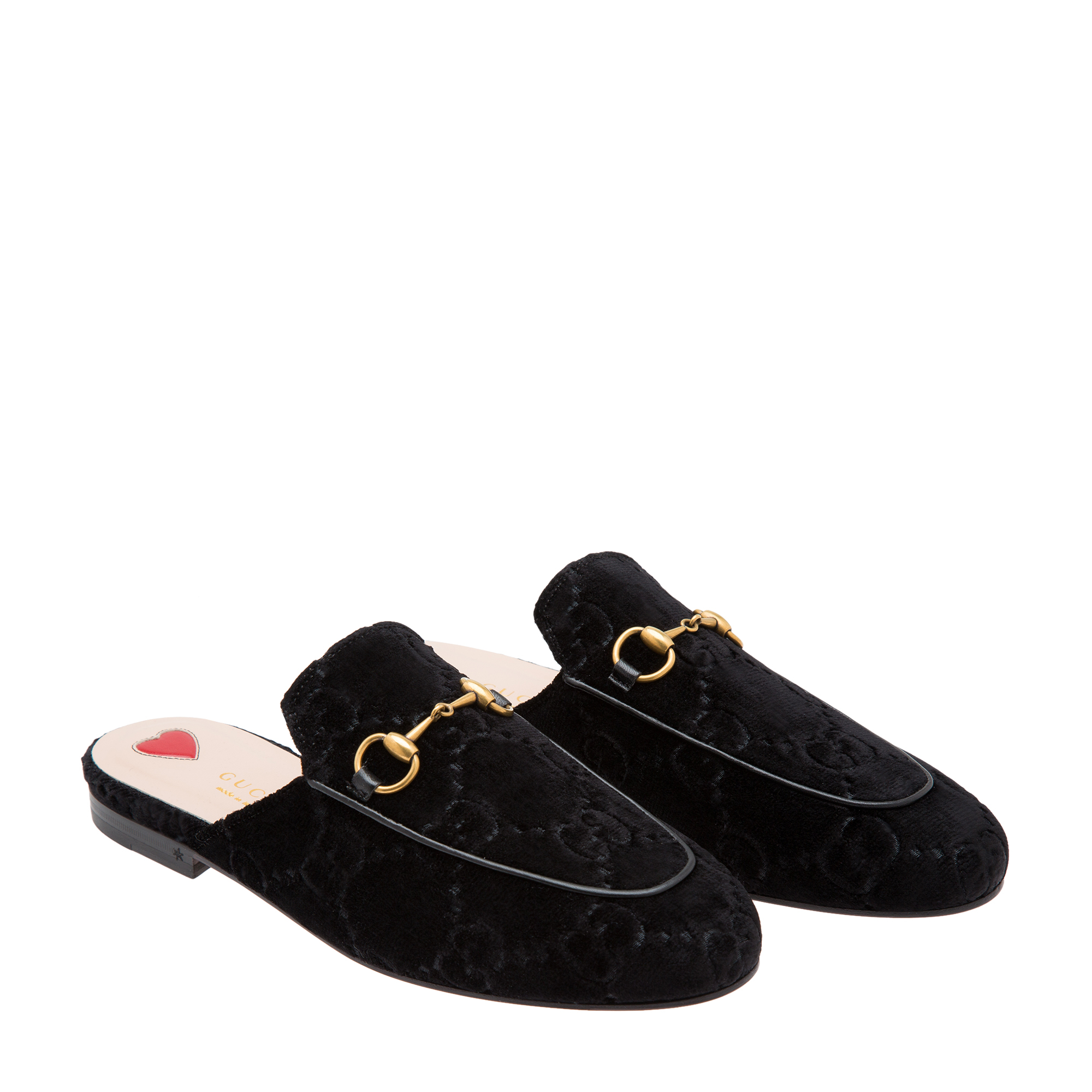 

Princetown velvet backless loafers, Black