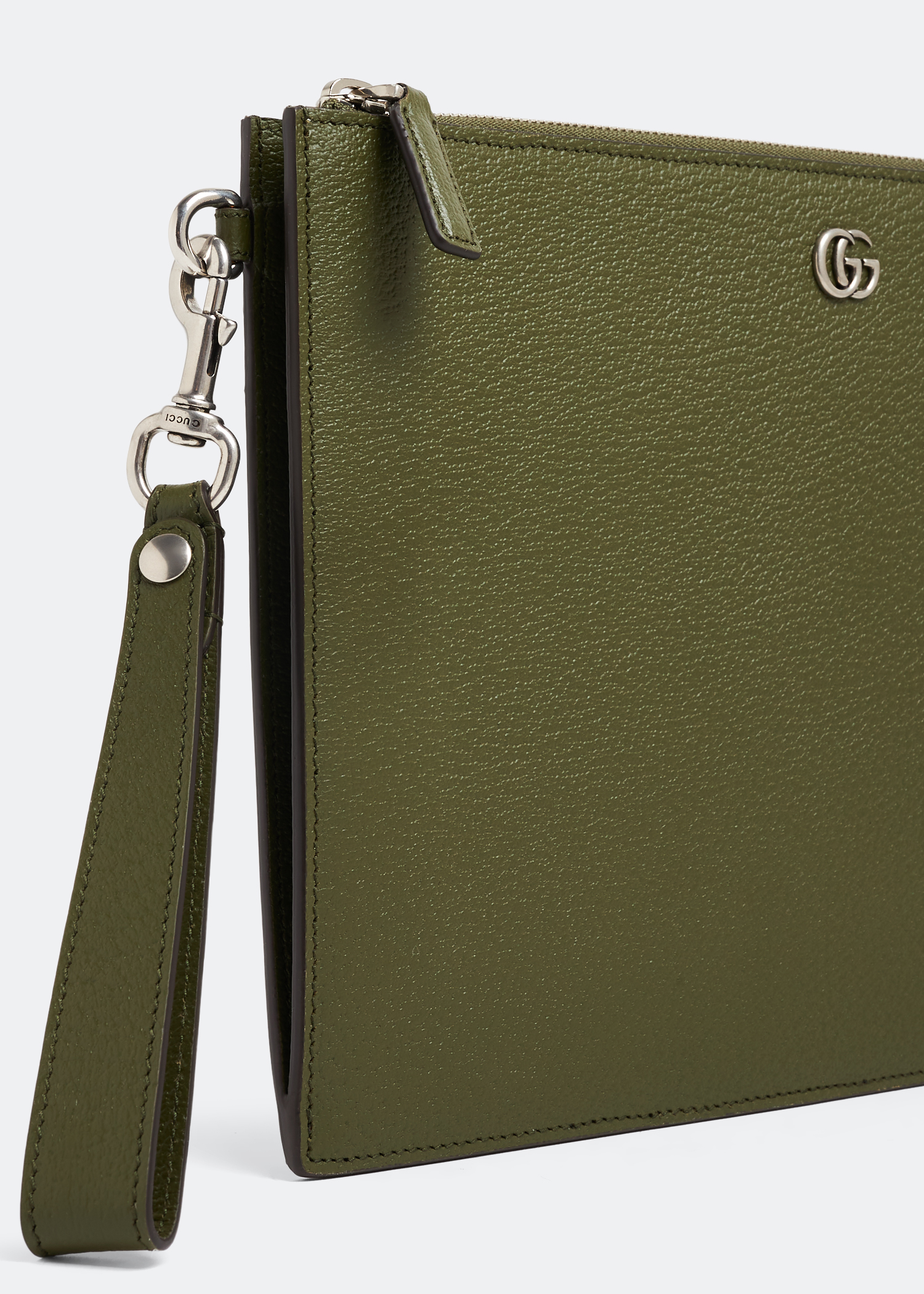 

GG Marmont leather pouch, Green