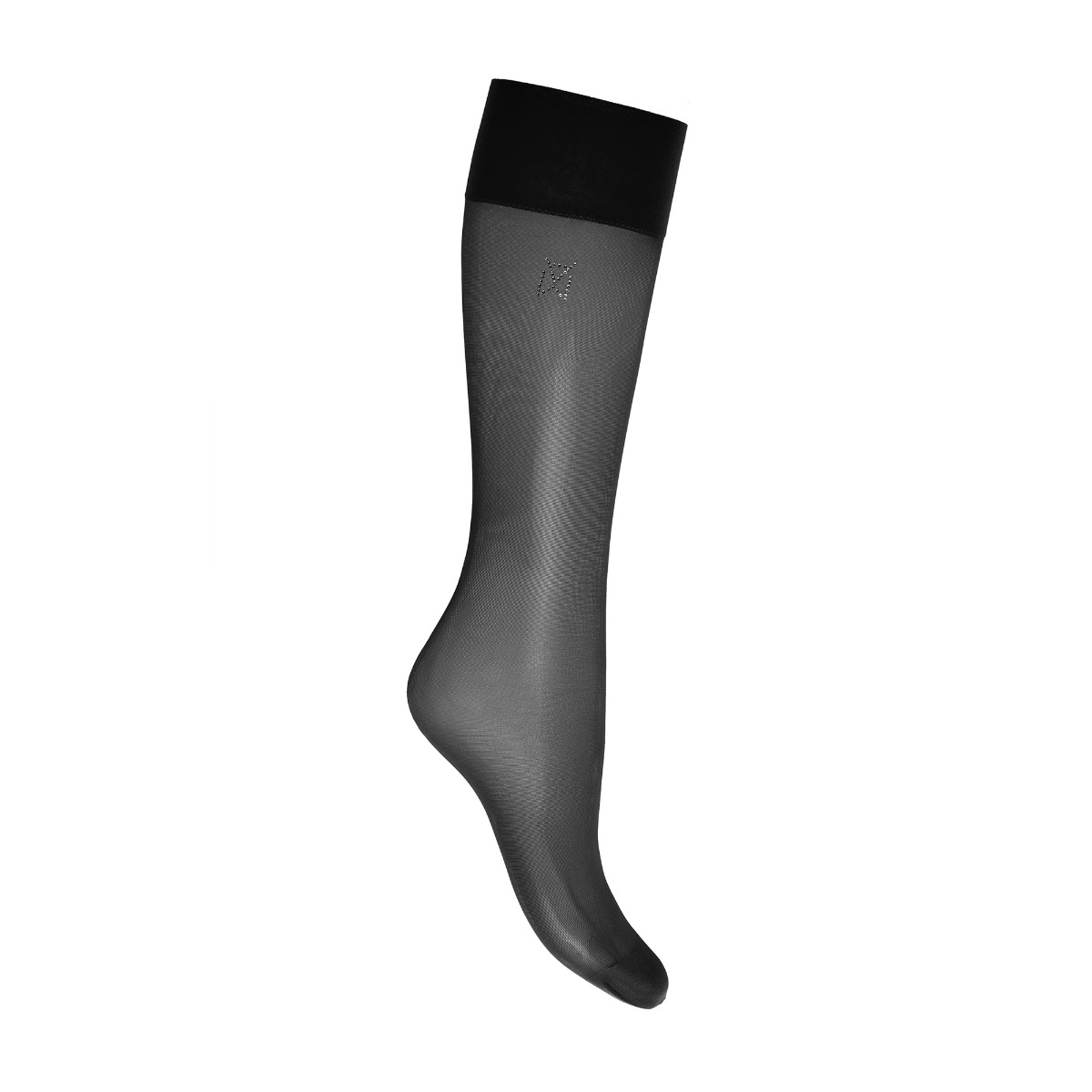 

x Amina Muaddi long crystal logo socks, Black