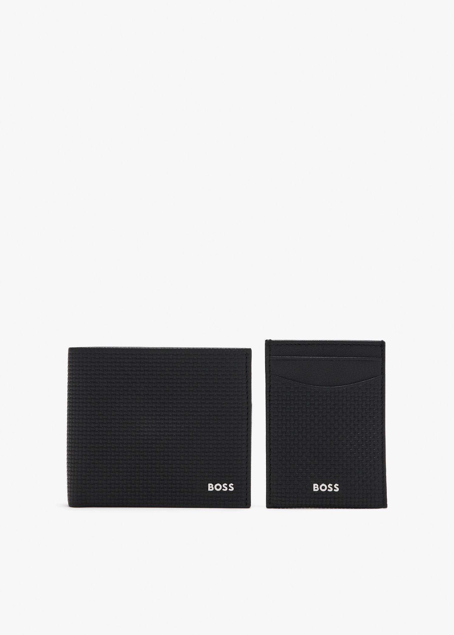 

Logo card holder and wallet gift set, Black