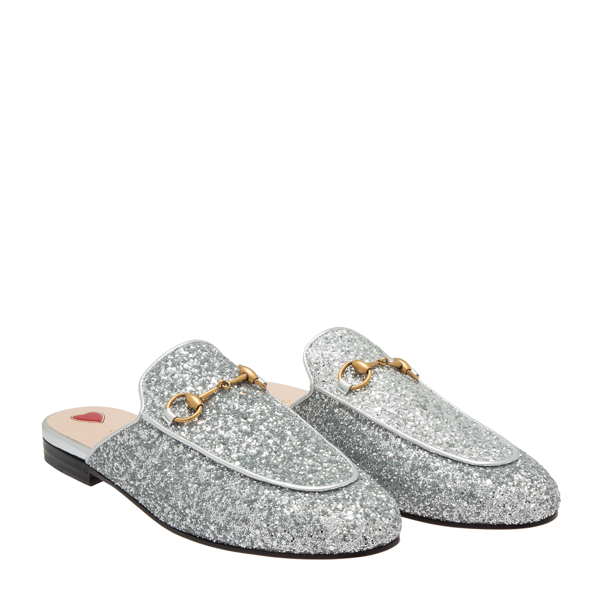 

Princetown backless loafers, Silver