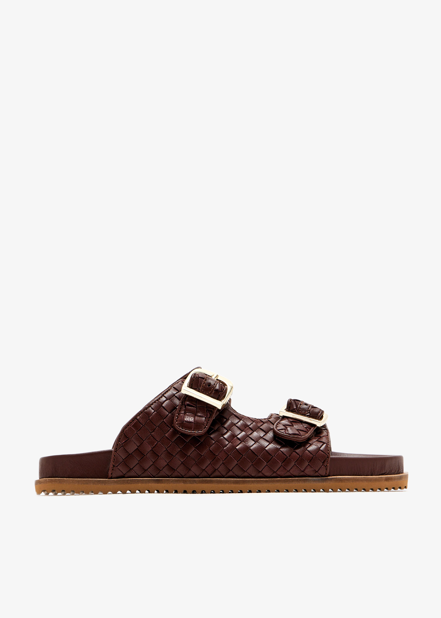 

Double buckle sandals, Brown