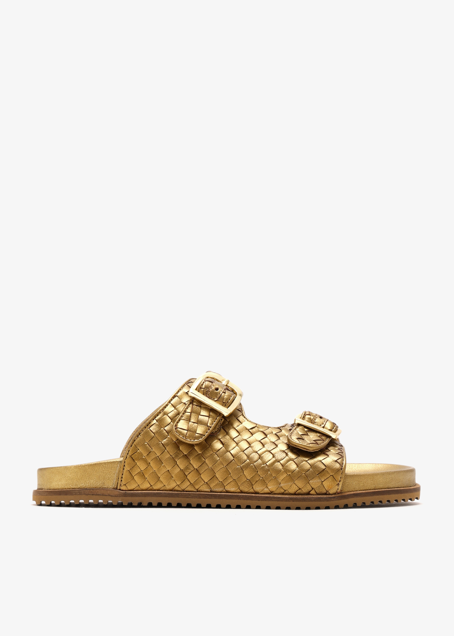 

Double buckle sandals, Gold
