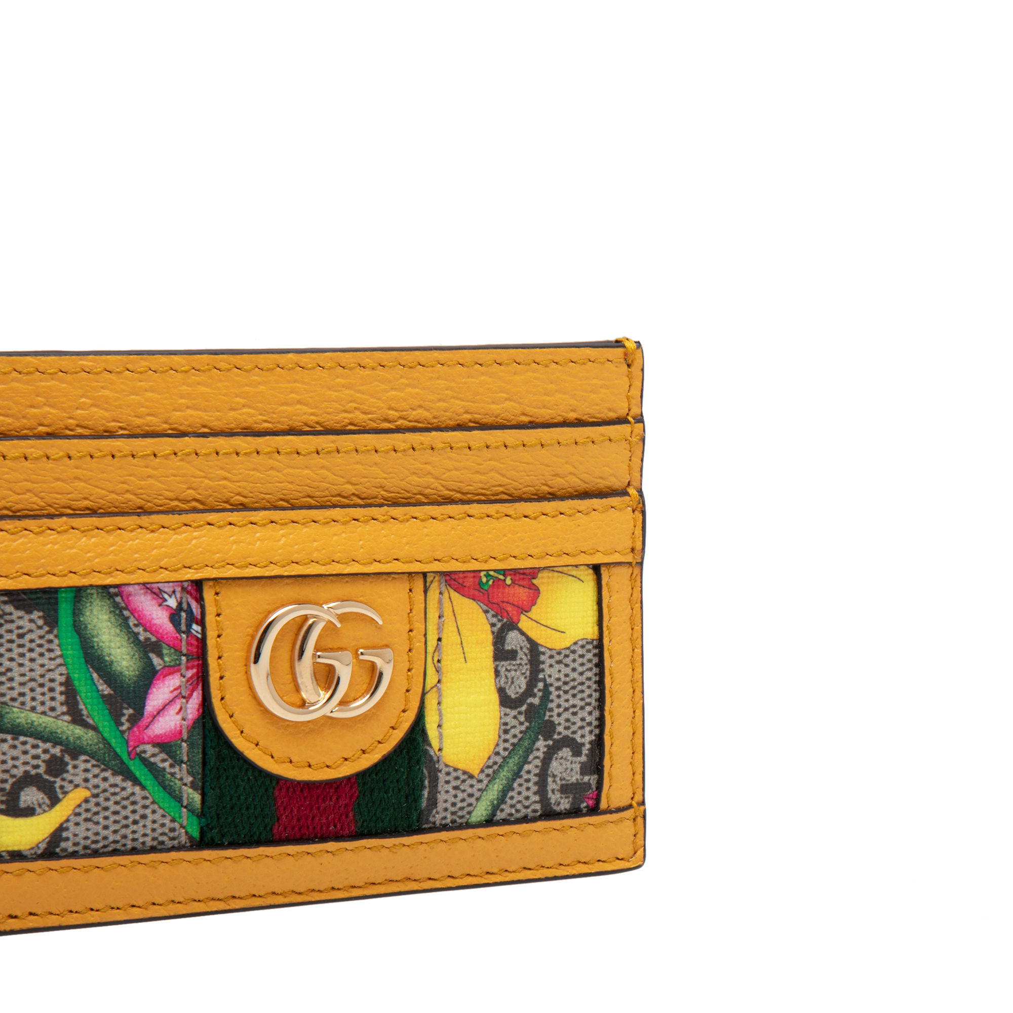 

Ophidia GG Flora cardholder, Yellow