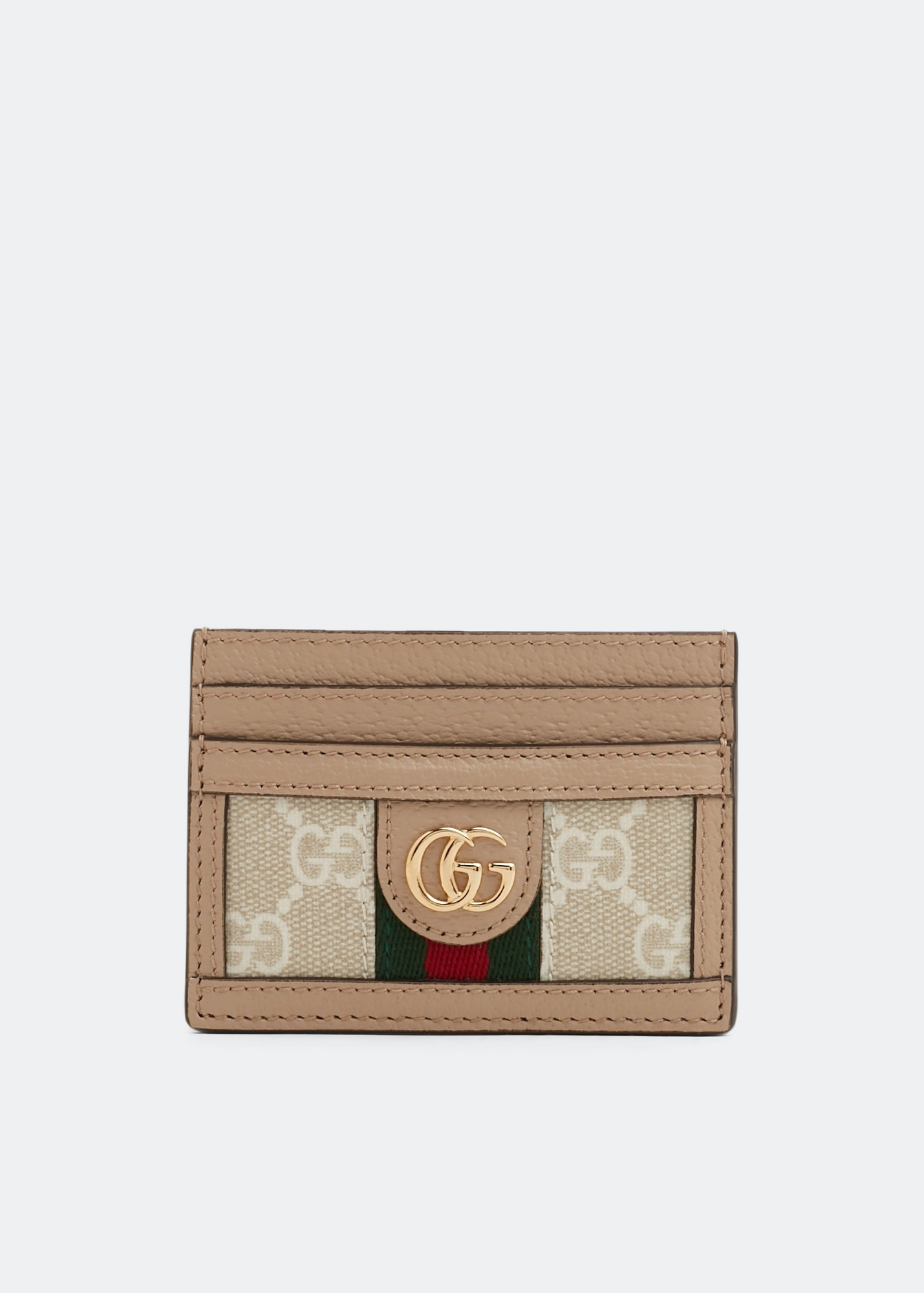 

Ophidia GG card case, Beige