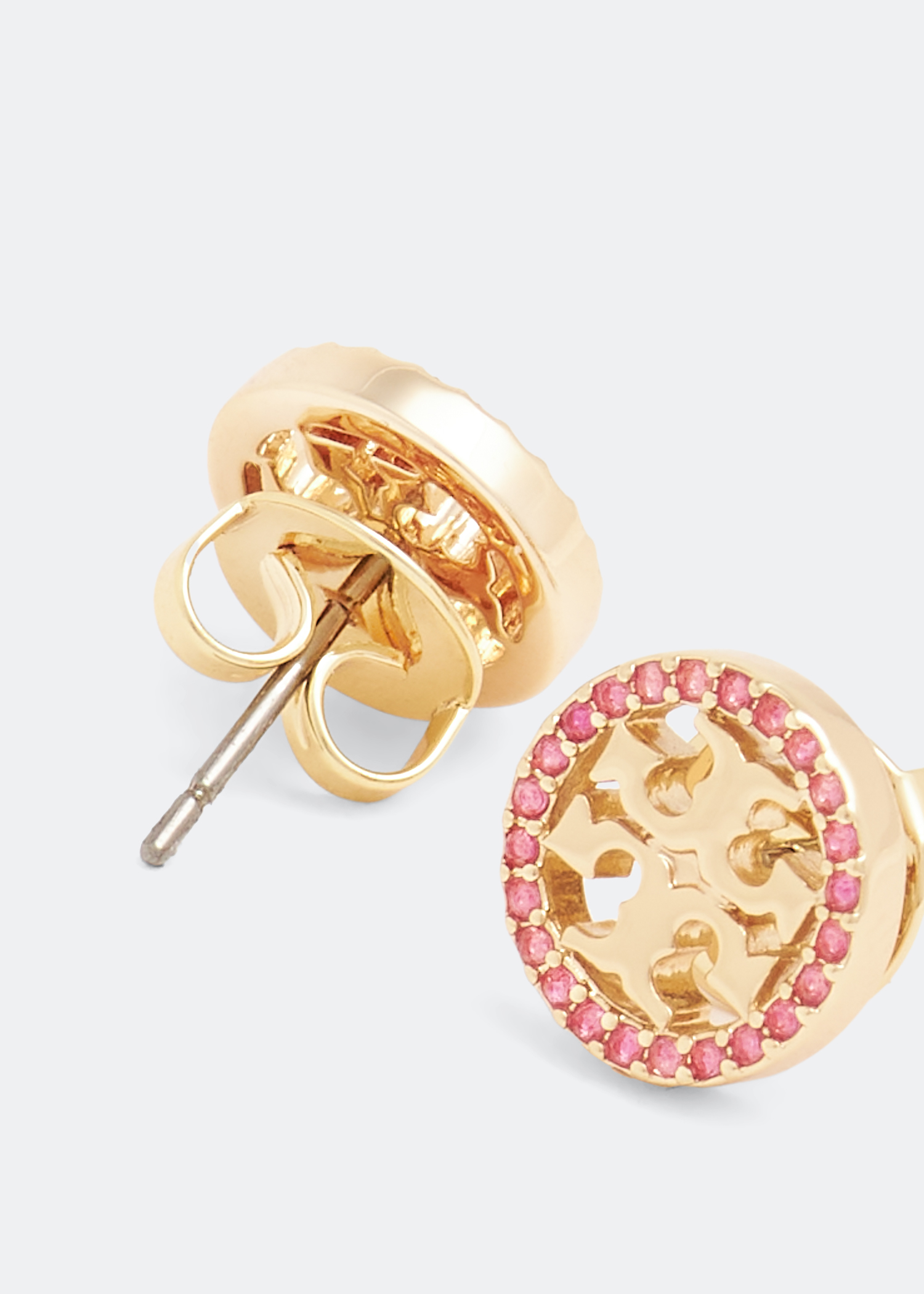 

Crystal logo earrings, Gold