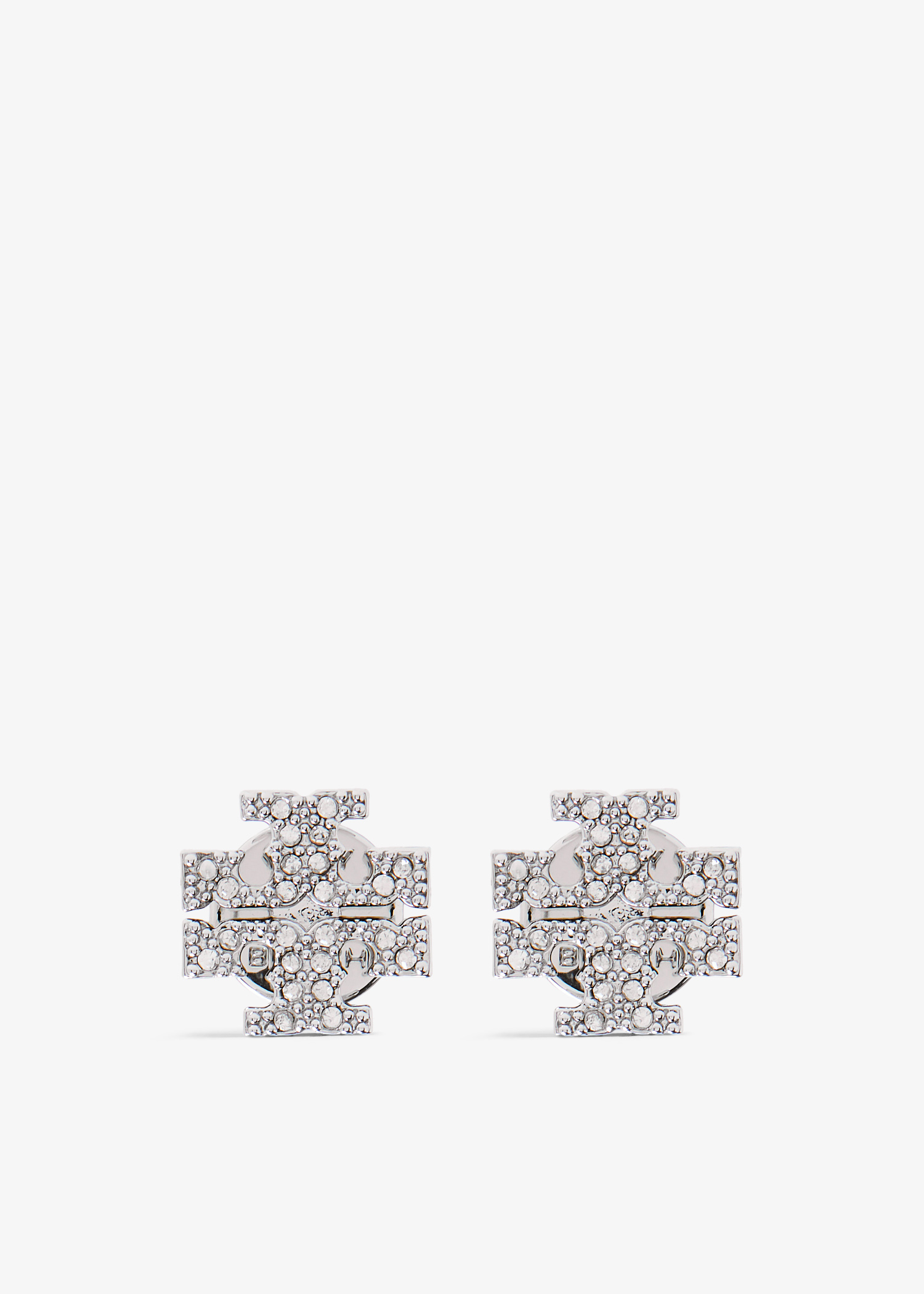 

Kira pavé stud earrings, Silver