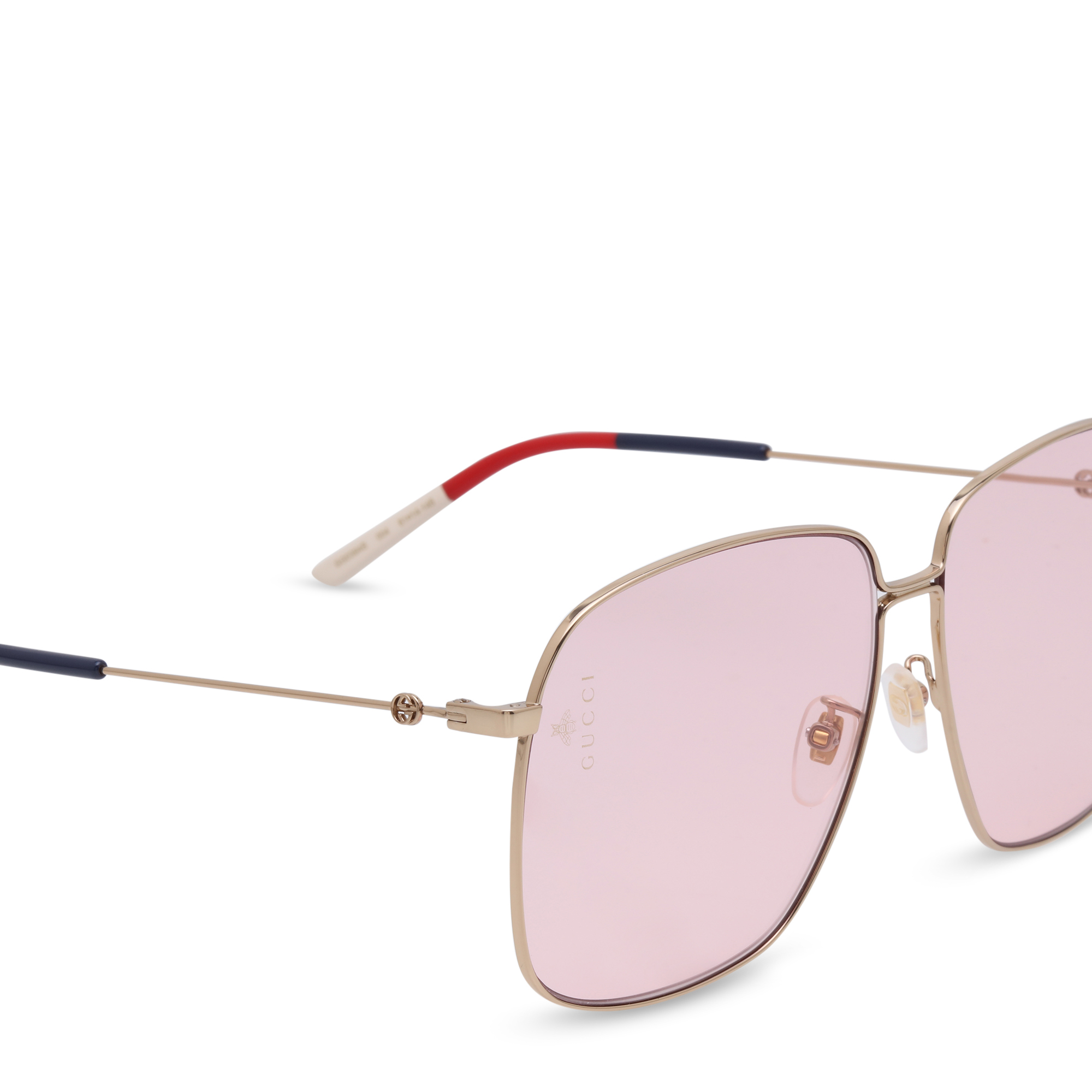 

Rectangular-frame metal sunglasses, Gold