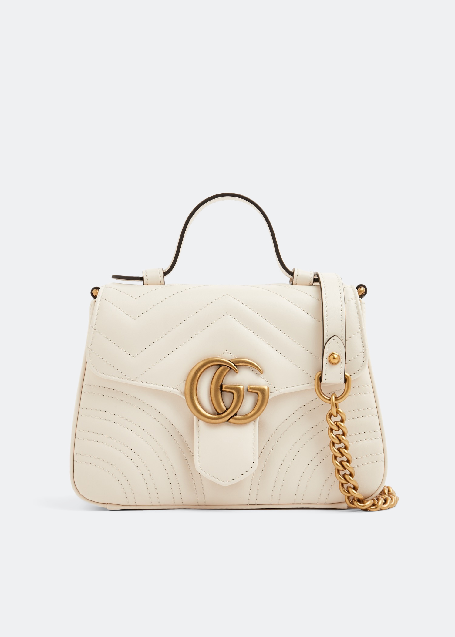 

GG Marmont mini top handle bag, White