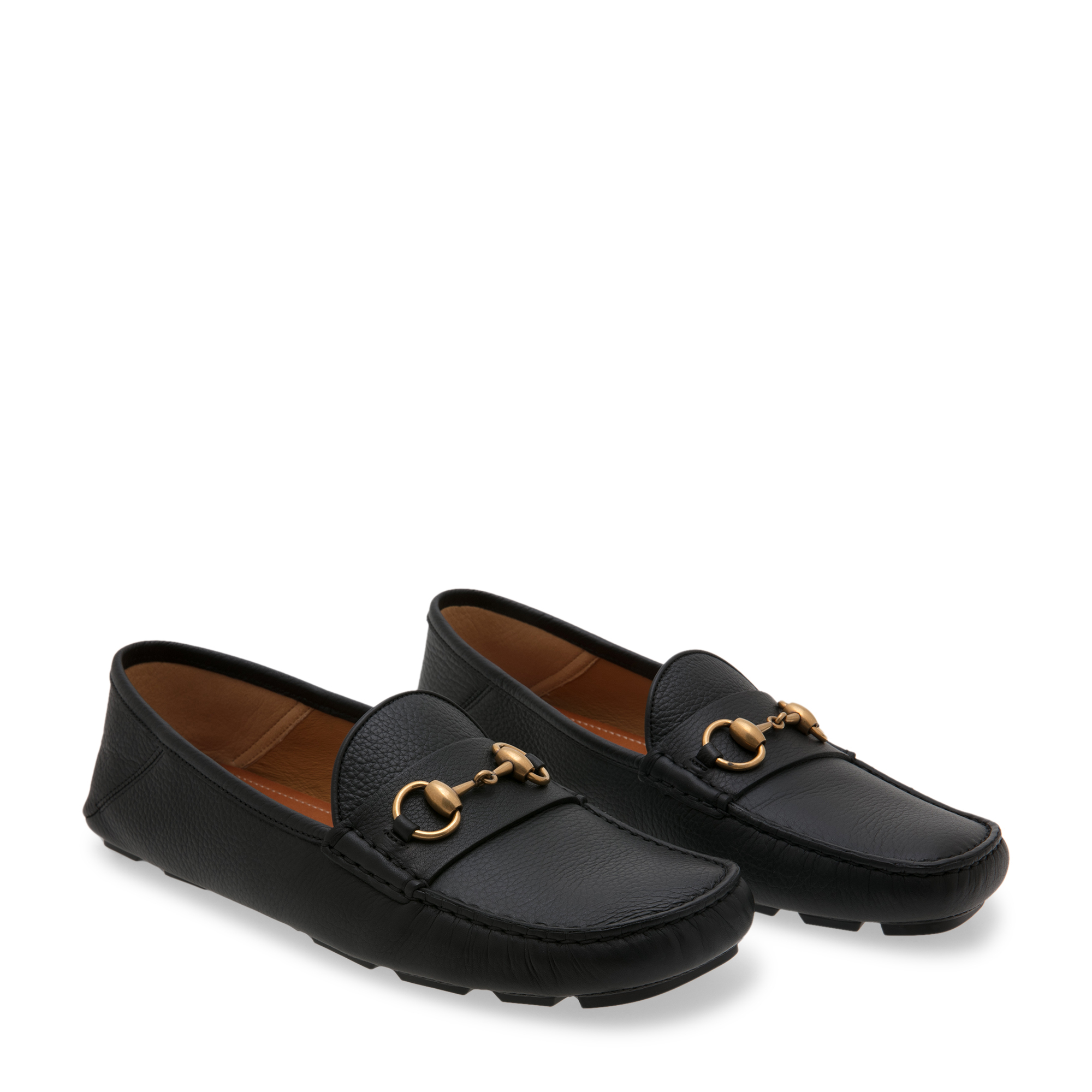 

Leather horsebit driver loafers, Black