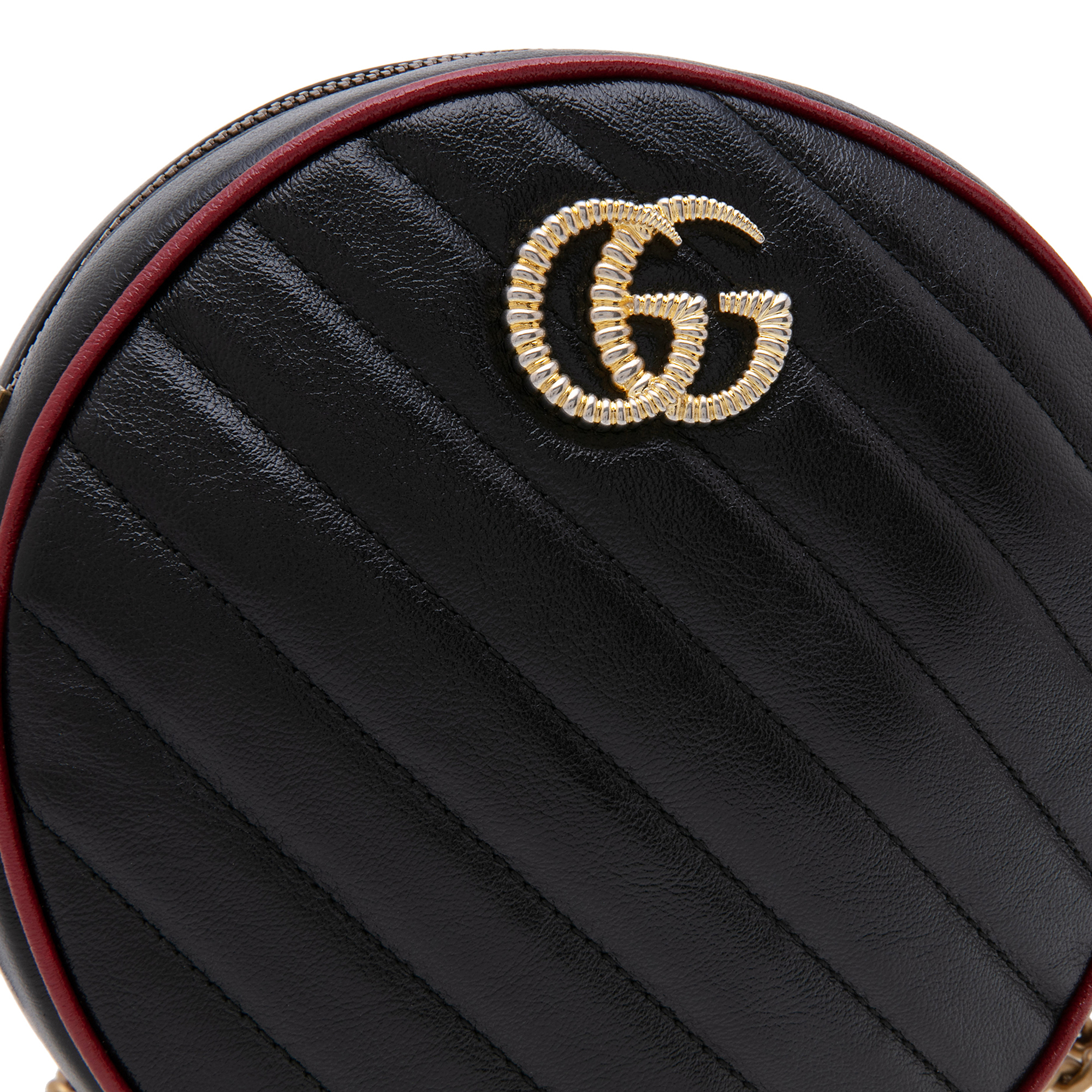 

GG Marmont mini round shoulder bag, Black