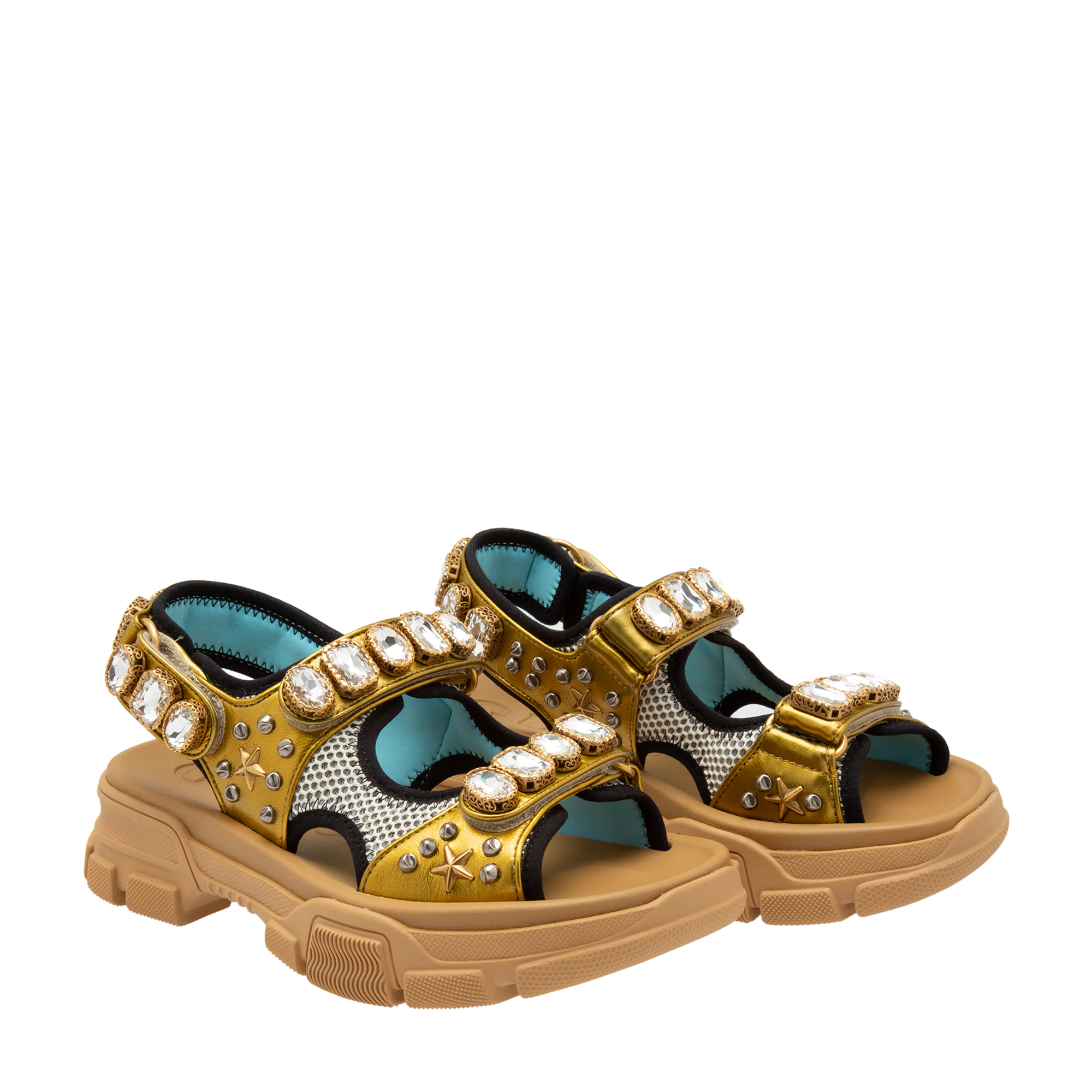 

Crystal-embellished sandals, Gold