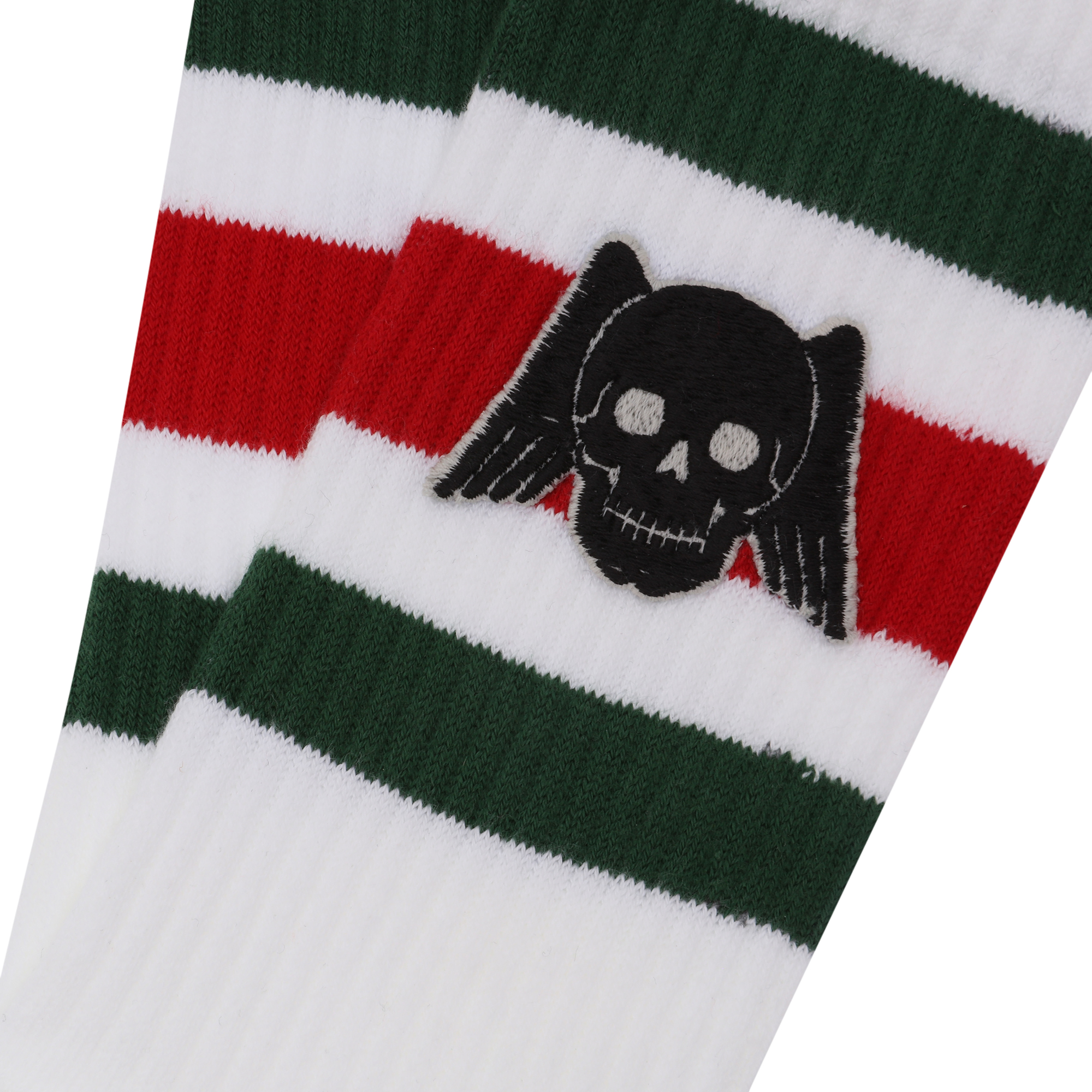 

Cotton socks with winged skull, White