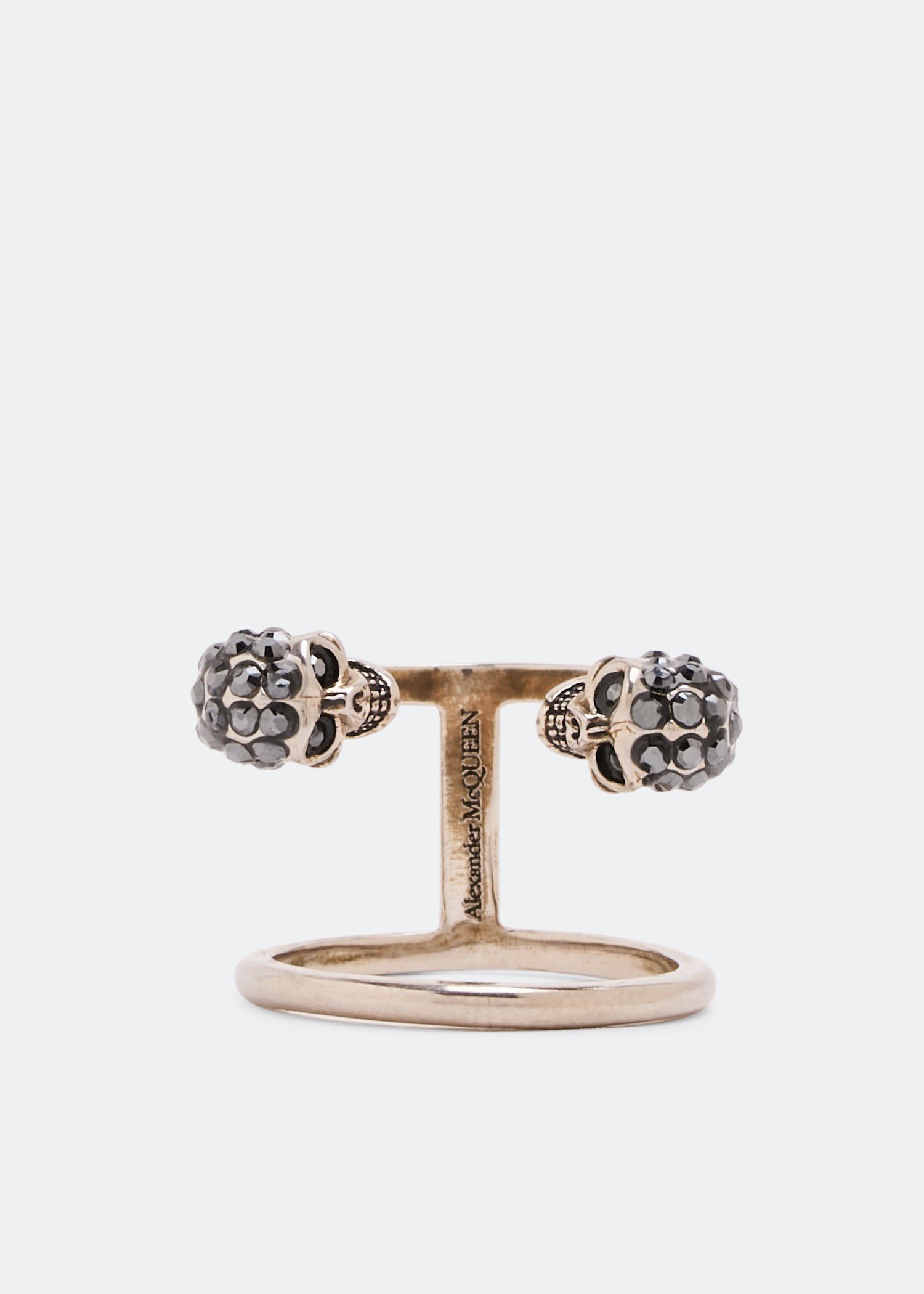 

Twin skull double ring, Silver