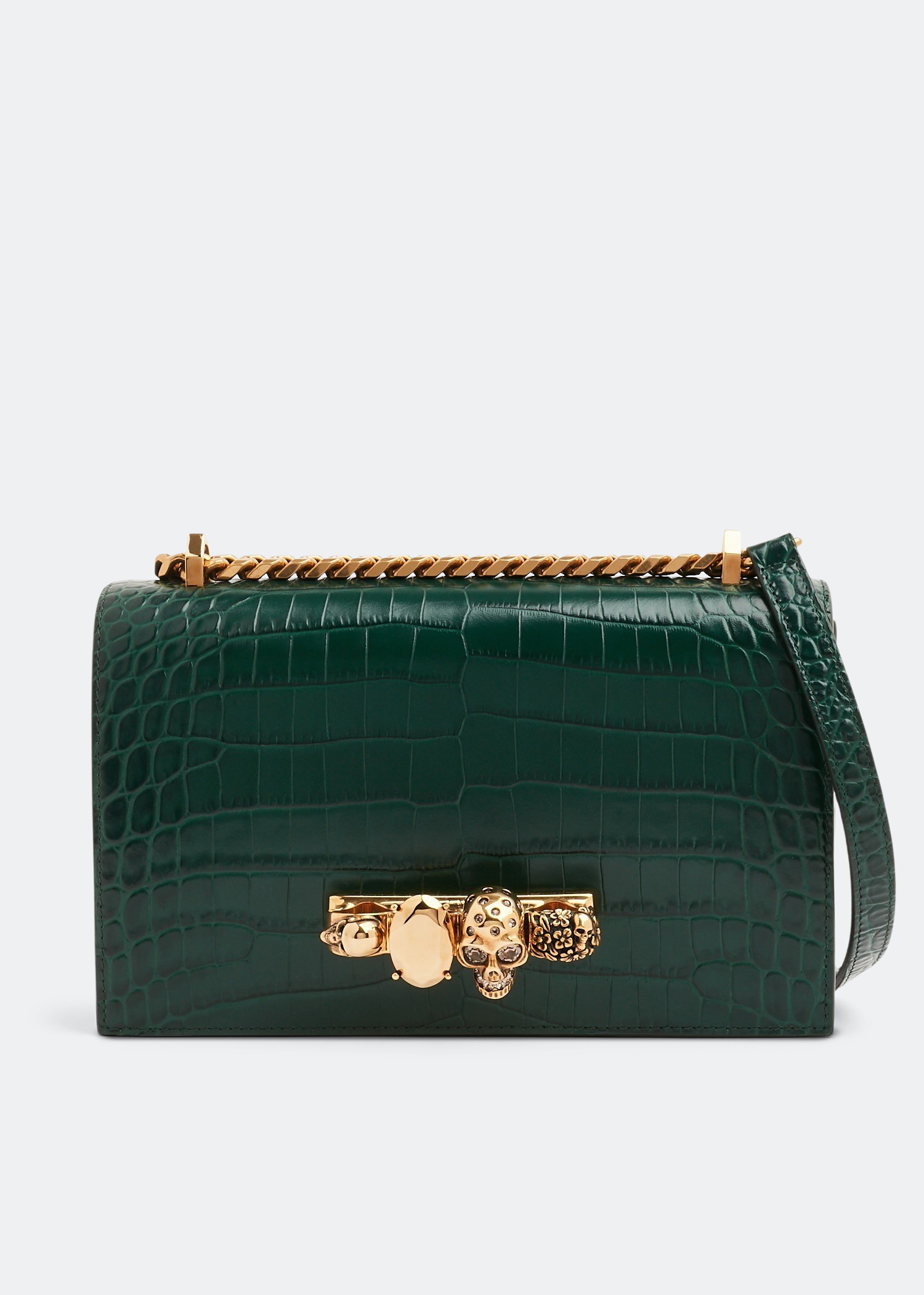 

Jewelled satchel, Green