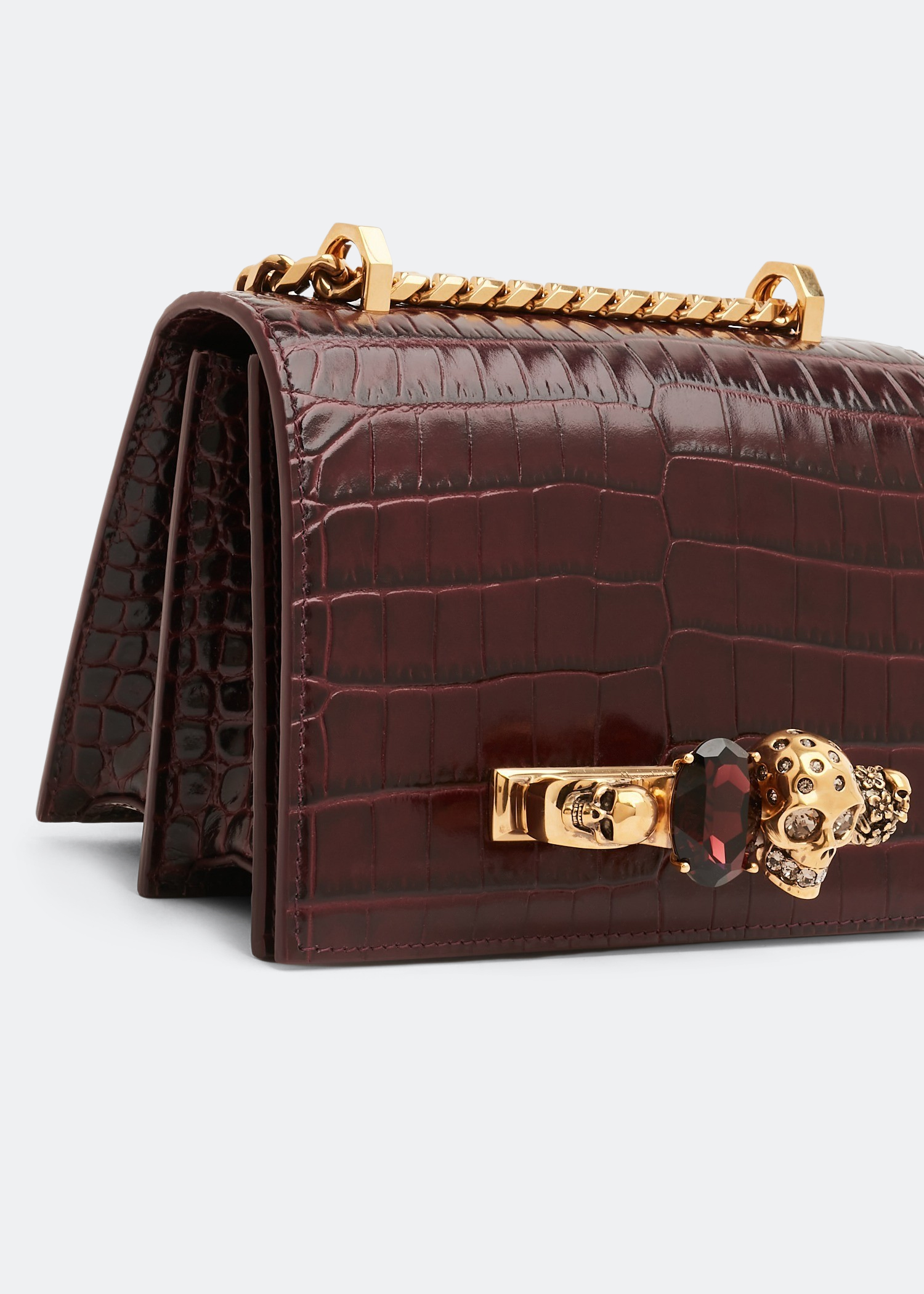 

Jewelled satchel, Burgundy