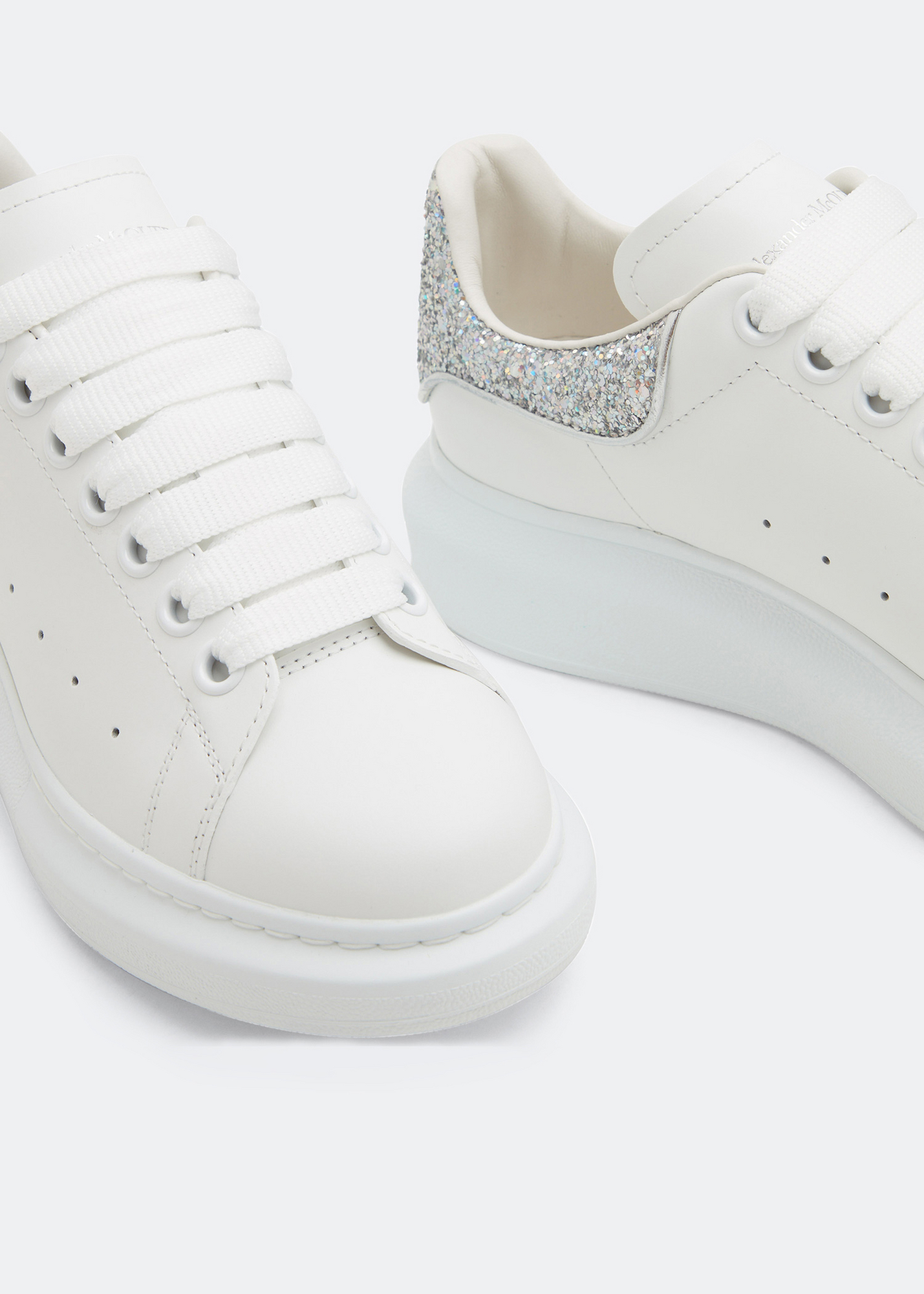 

Oversized leather sneakers, White