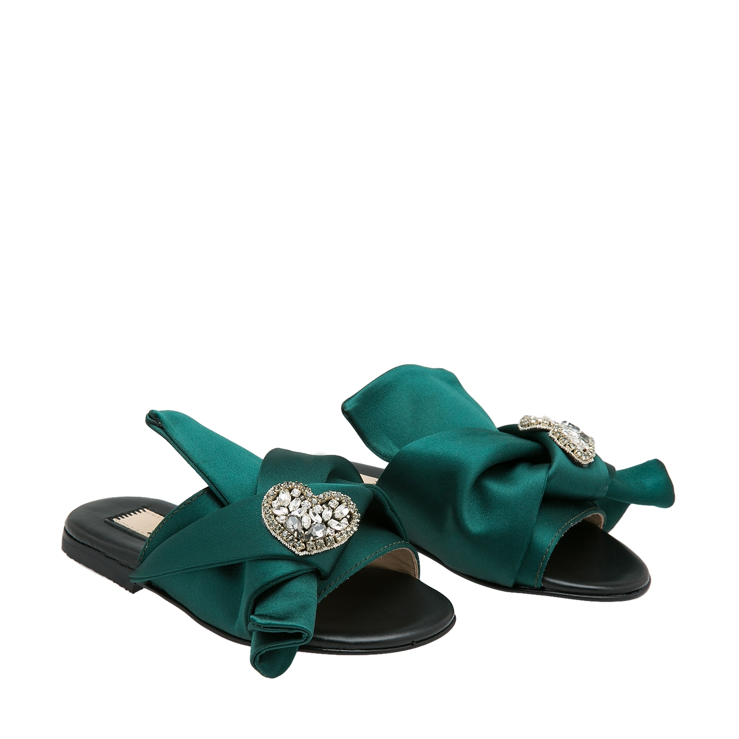 

Ronny satin mules, Green