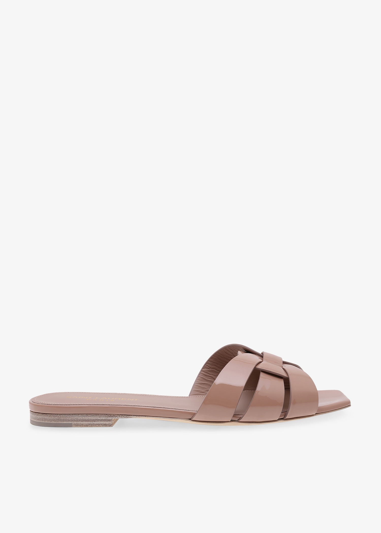 

Tribute leather flat sandals, Beige