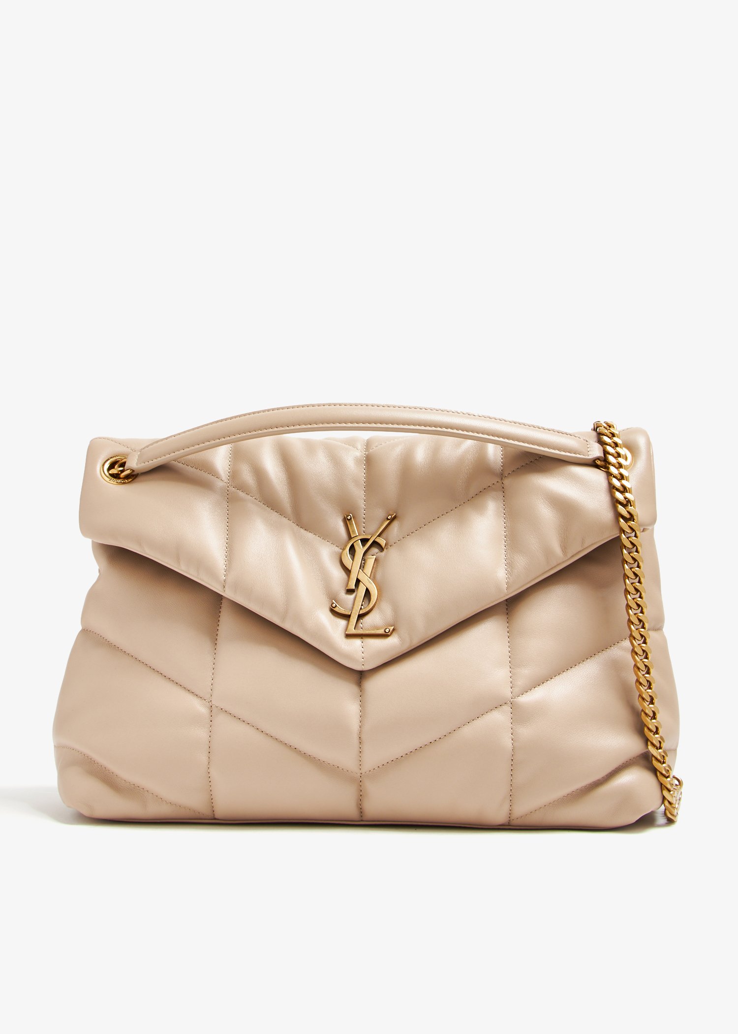 

Loulou Puffer medium chain bag, Beige