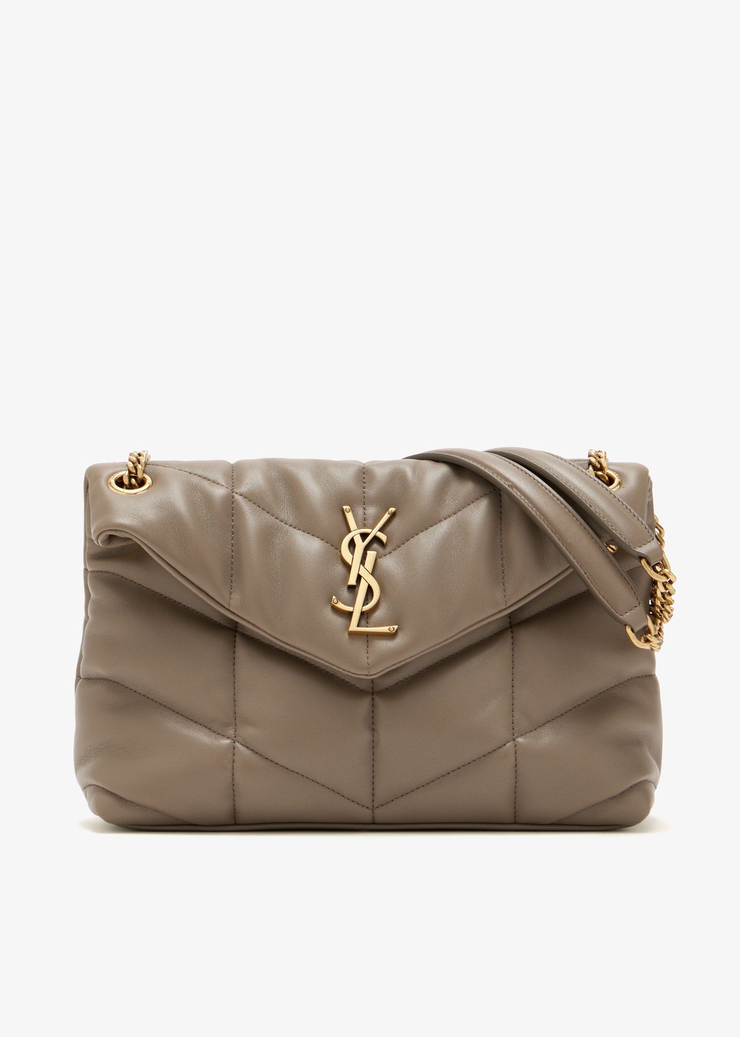 

Puffer small chain bag, Taupe