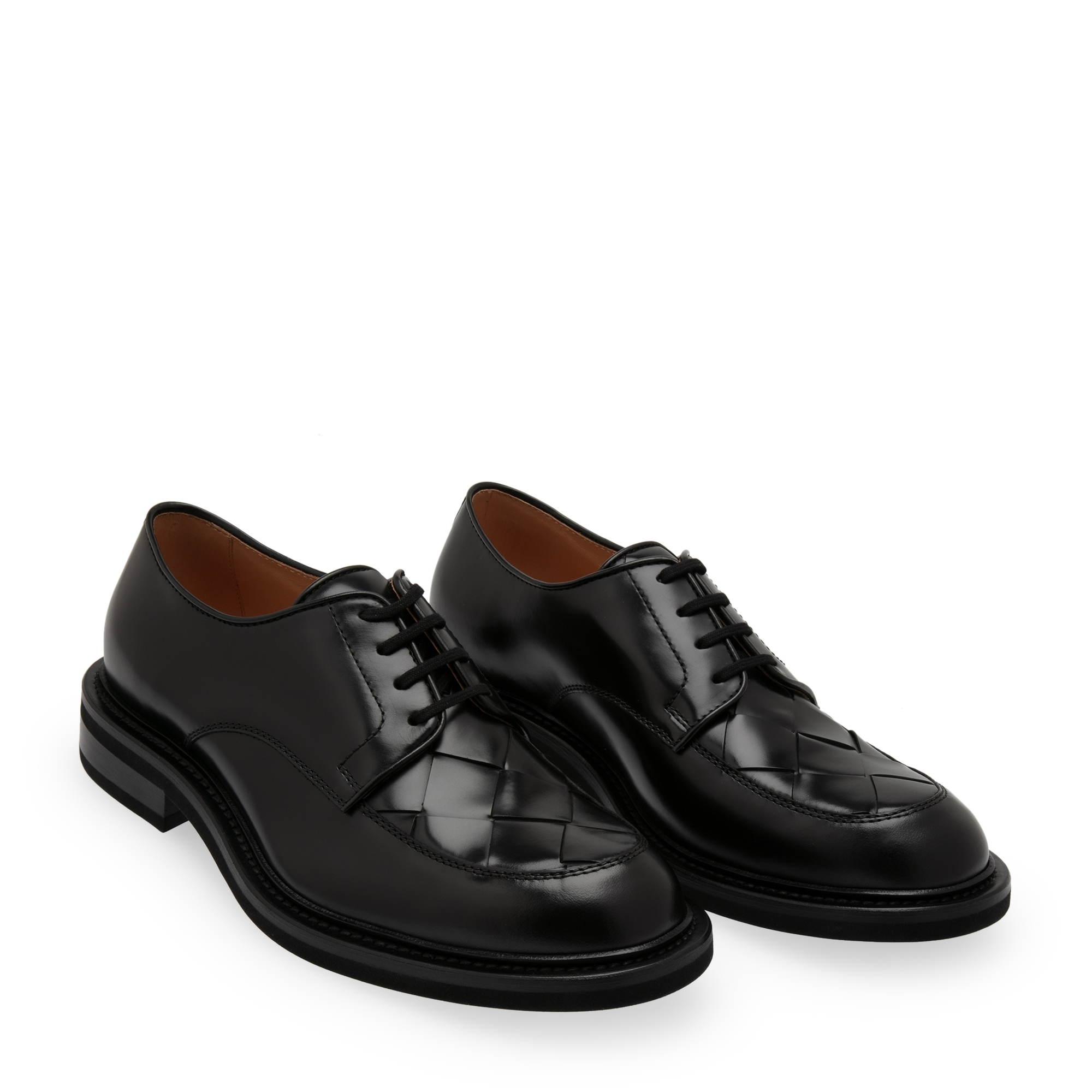 

Leather derby lace-up shoes, Black