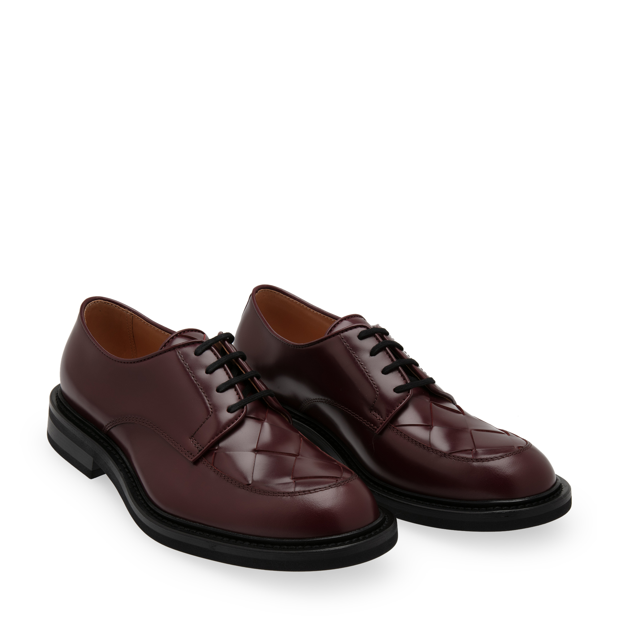 

Leather derby lace-up shoes, Red