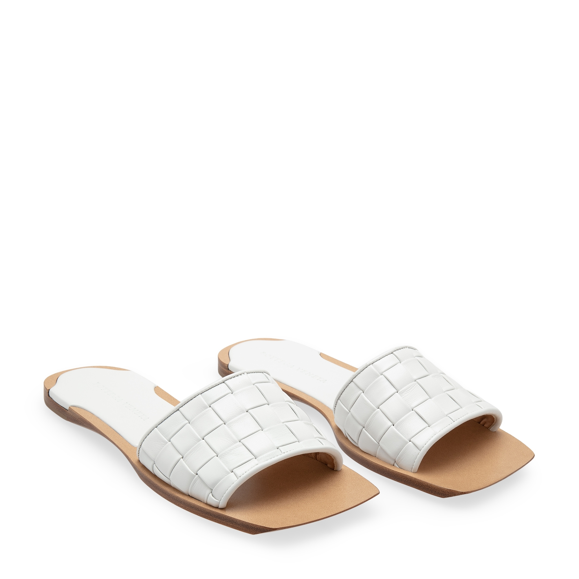 

Square-toe slides, White