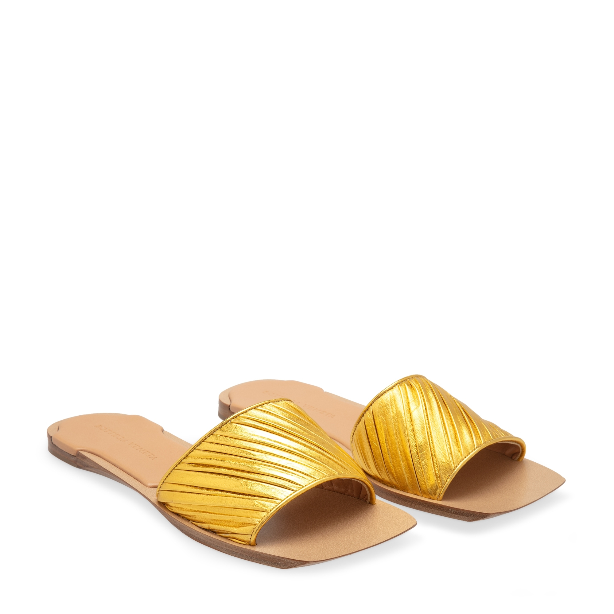 

Square-toe slides, Gold