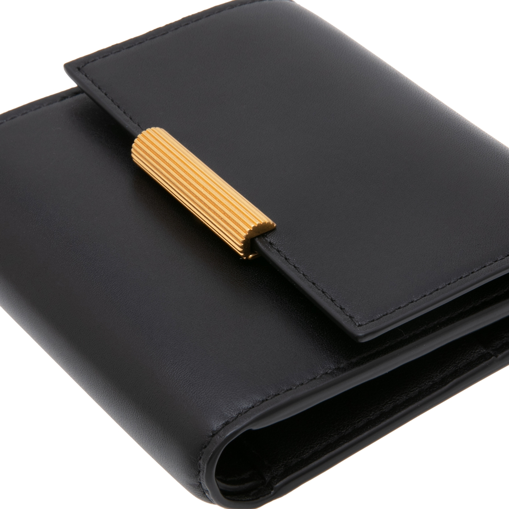 

Mini leather continental wallet, Black