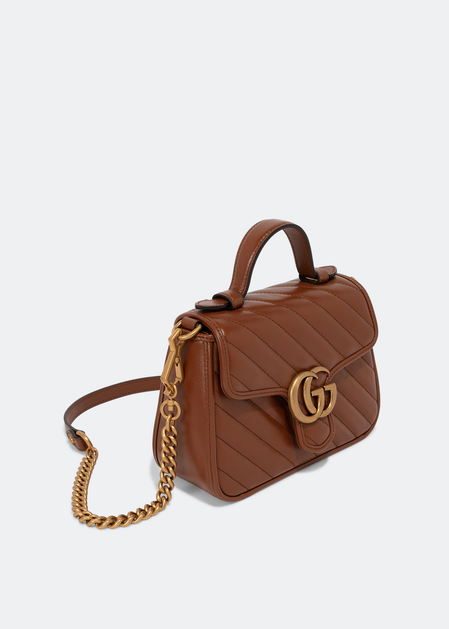 

GG Marmont mini top handle bag, Brown