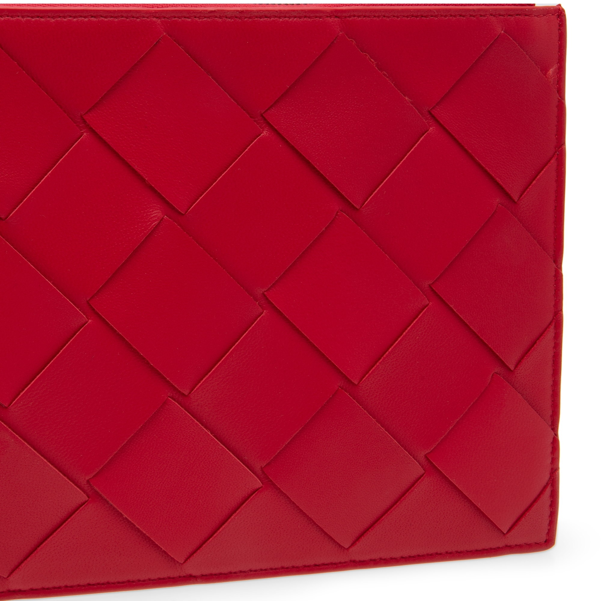 

Intrecciato nappa pouch, Red