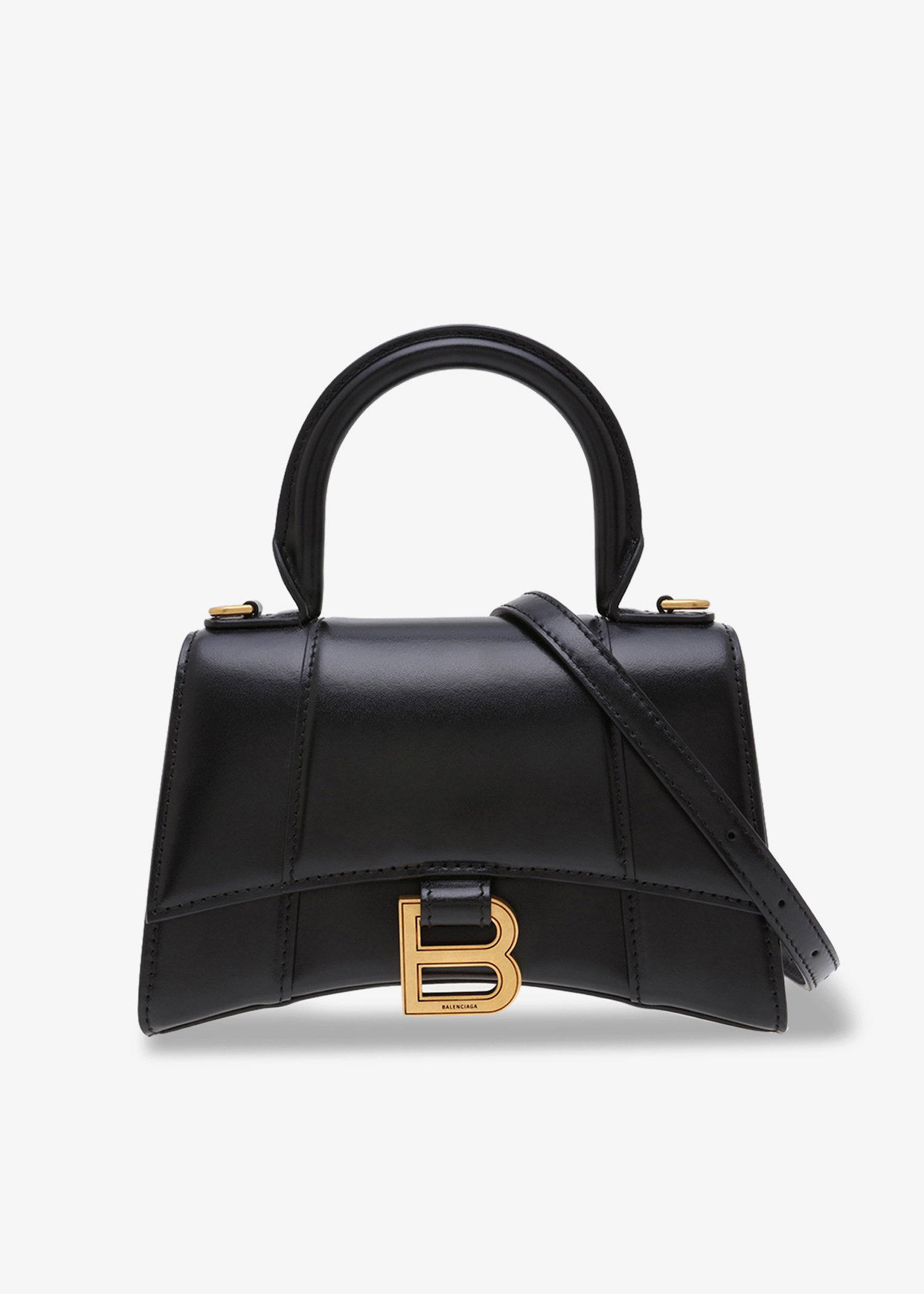 

Hourglass XS top-handle bag, Black