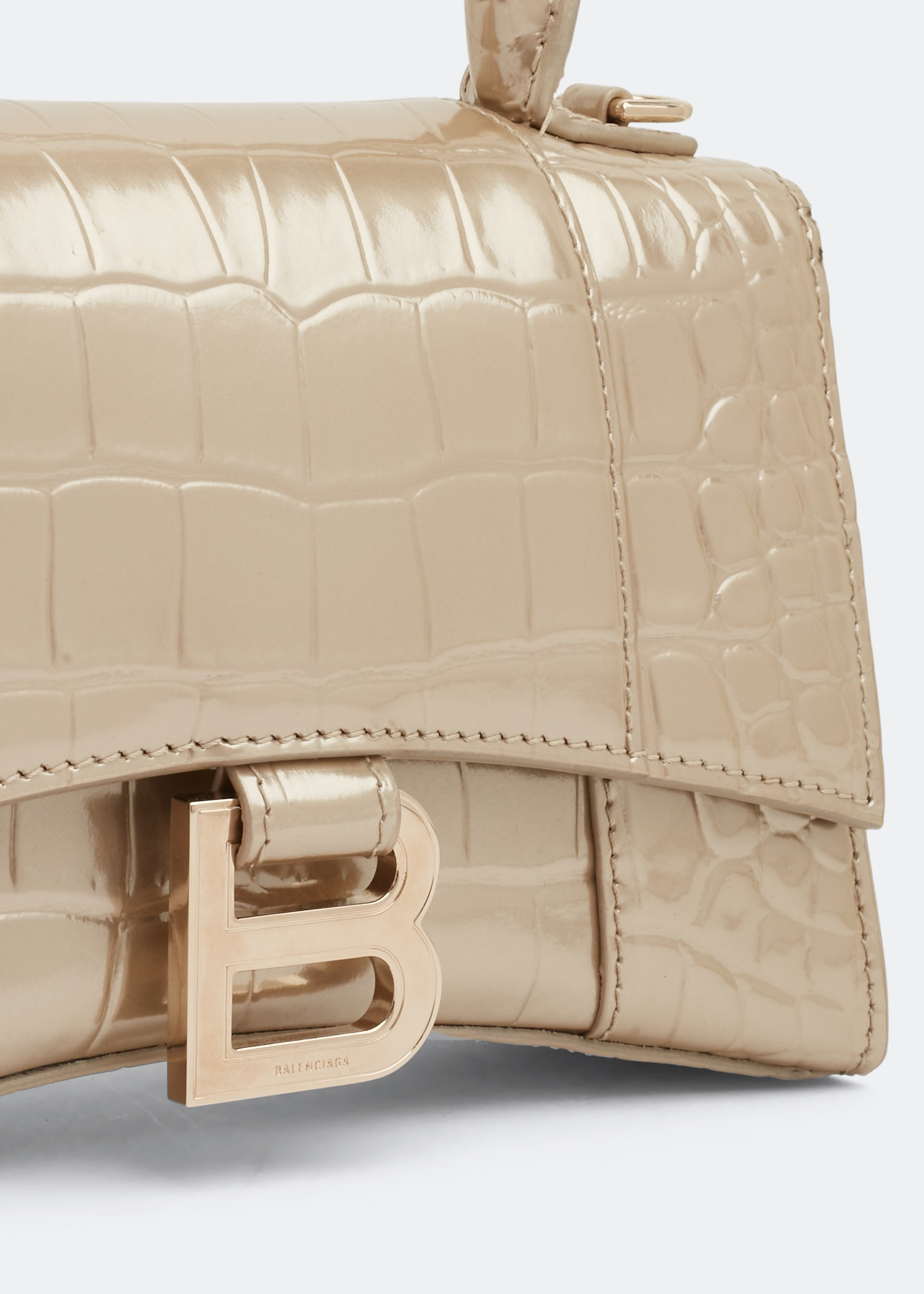 

Hourglass XS top handle bag, Gold