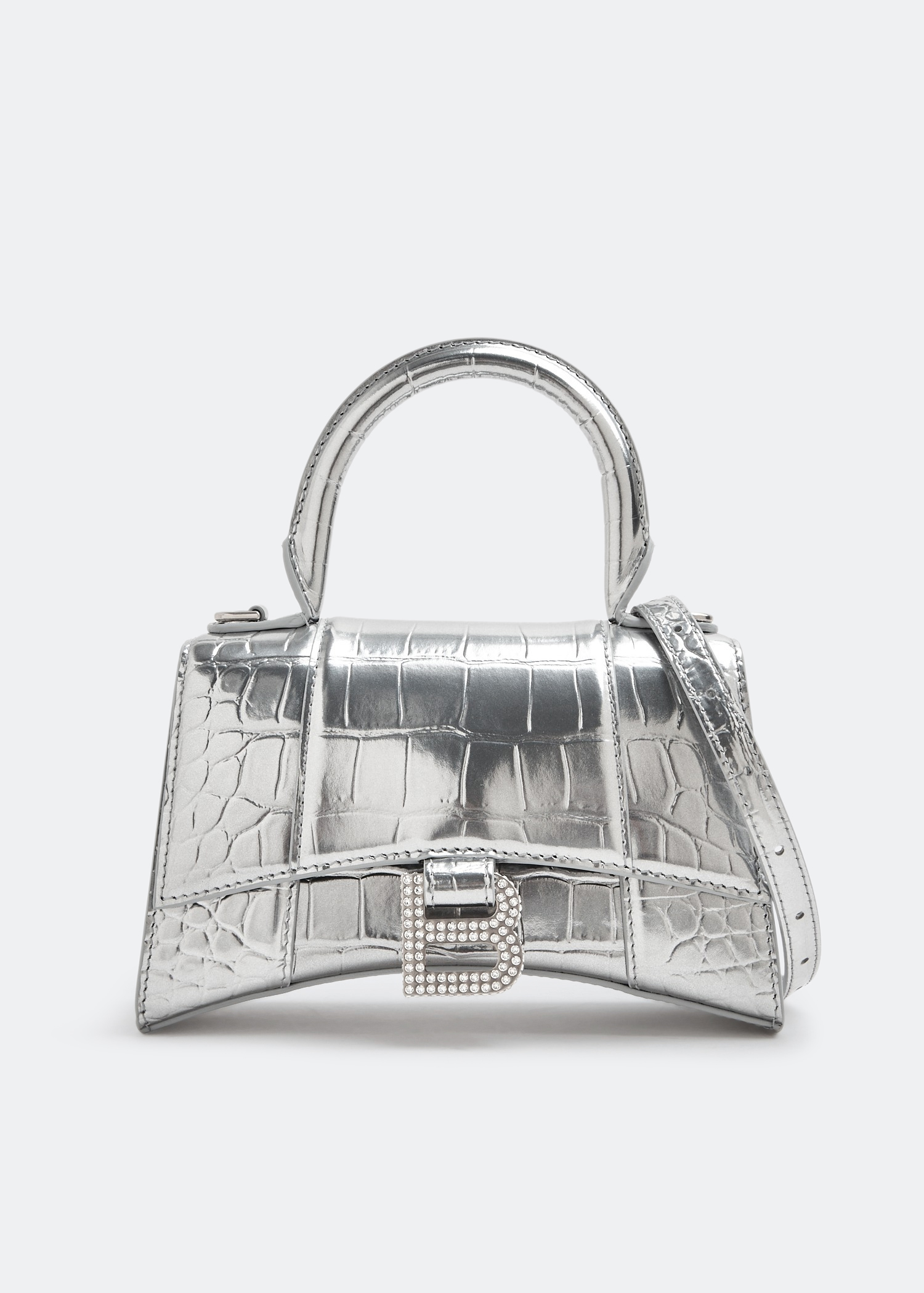 

Hourglass XS top handle bag, Silver