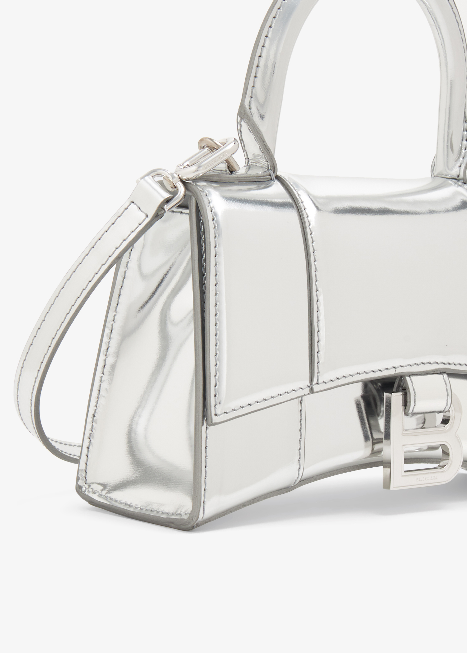 

Hourglass XS top handle bag, Silver