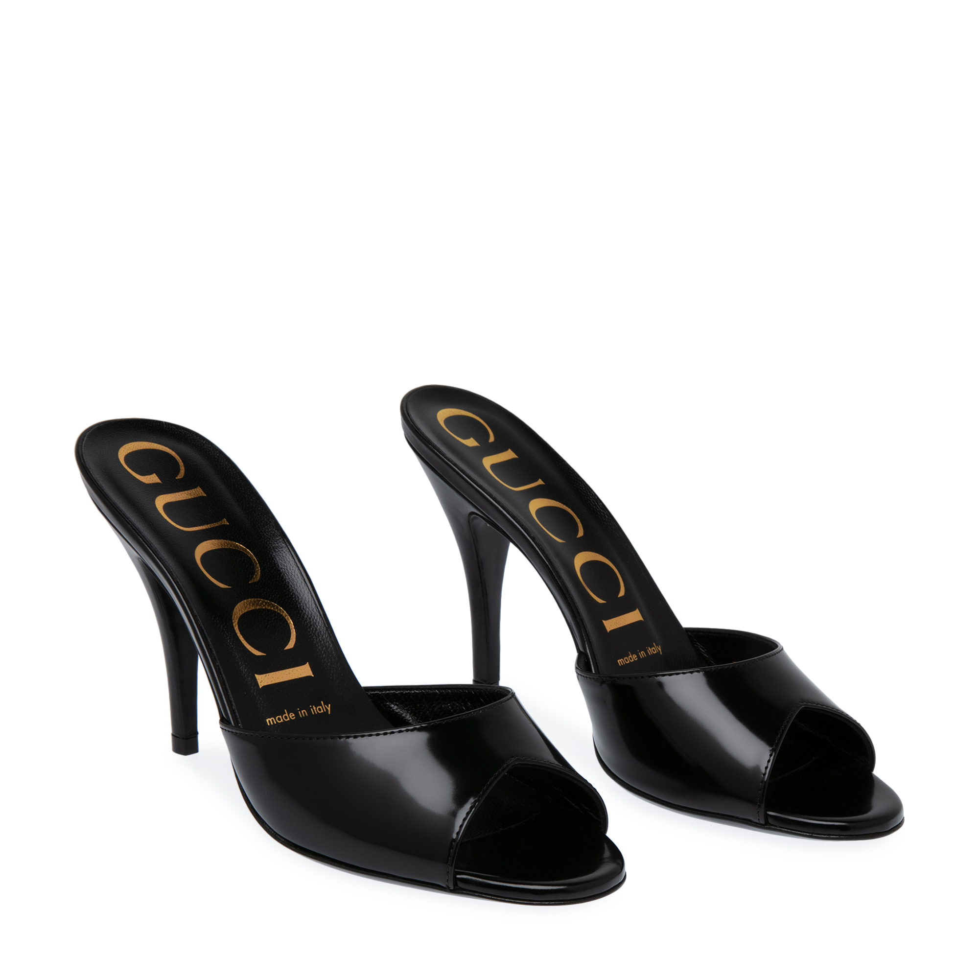 

Leather high-heel sandals, Black