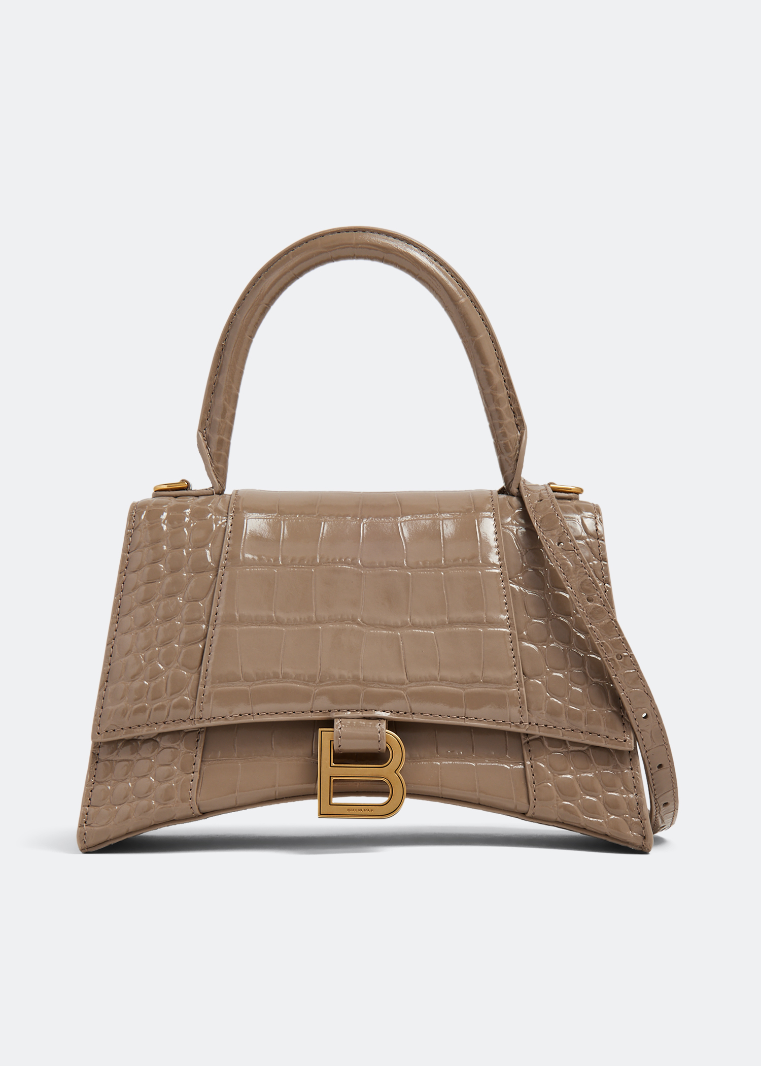 

Hourglass S top handle bag, Beige