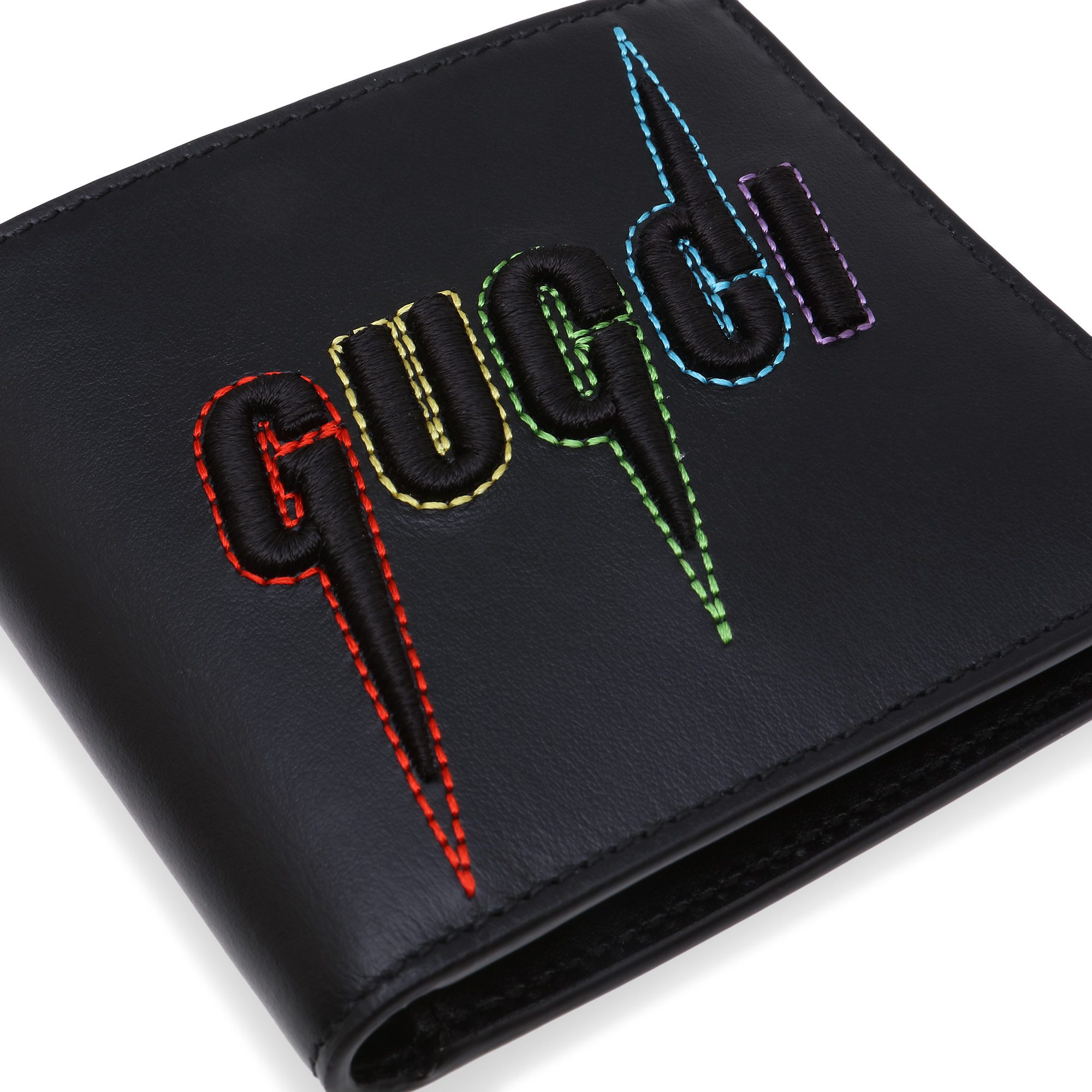 

Blade embroidered wallet, Black