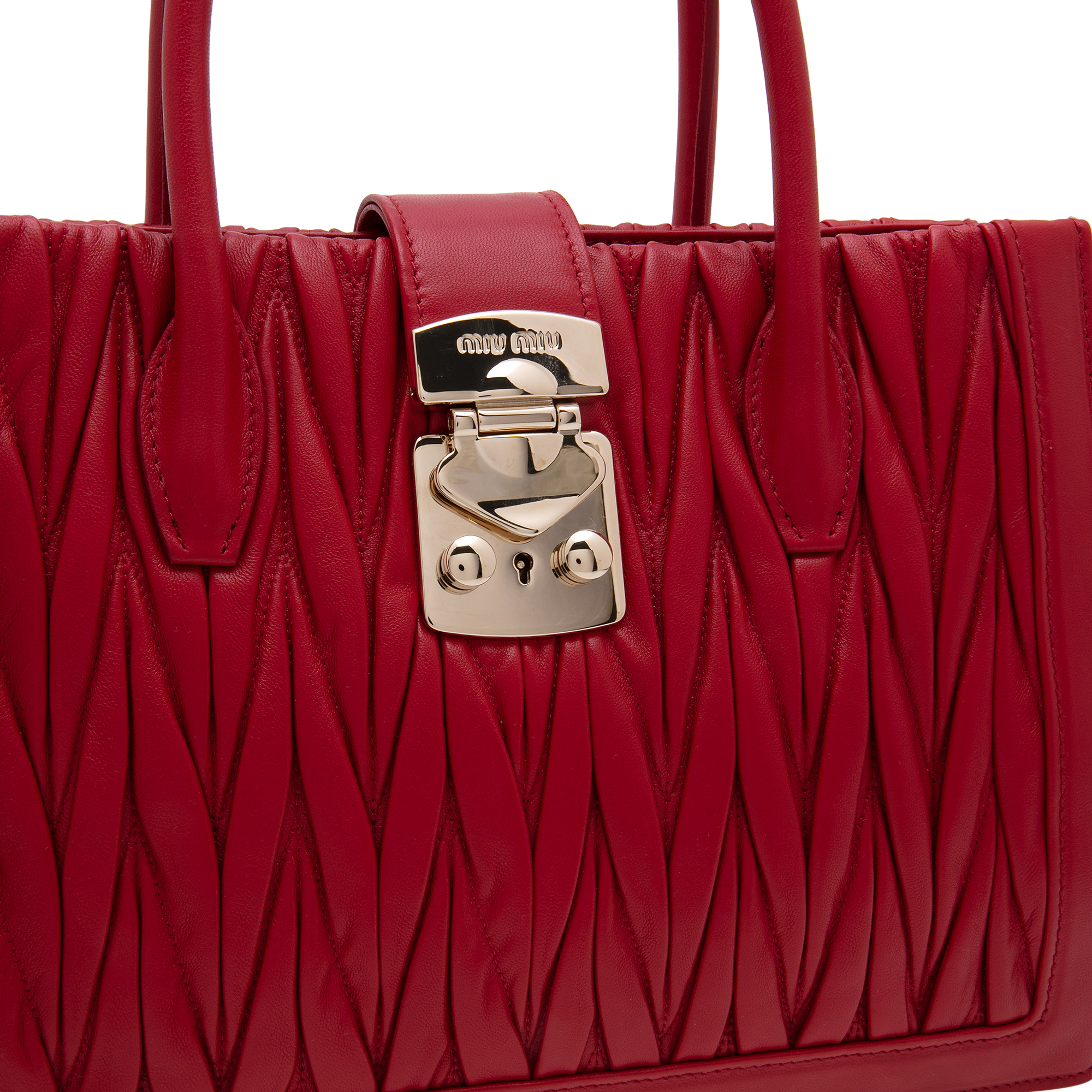 

Miu Confidential Madras bag, Red